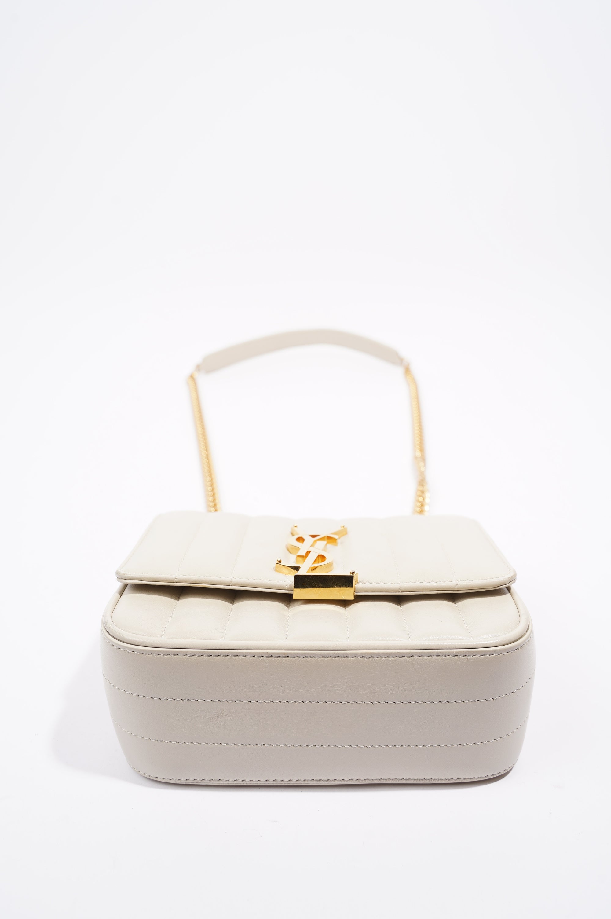 Saint Laurent Womens Vicky Bag White Small
