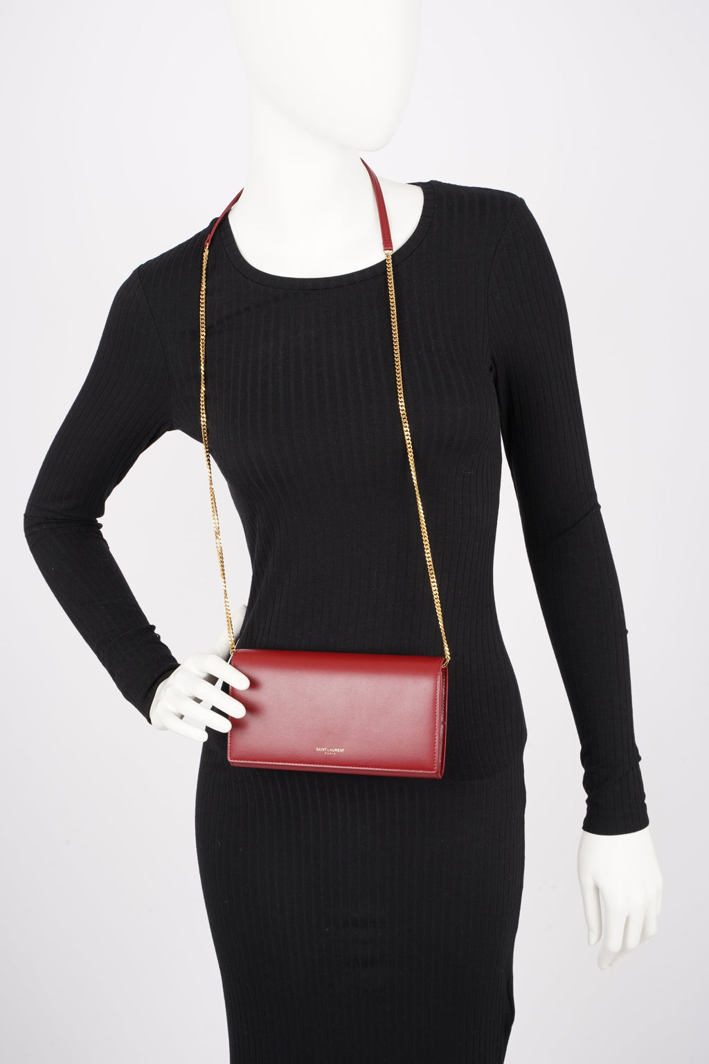 Saint Laurent Womens Mini Paris Bag Red Leather