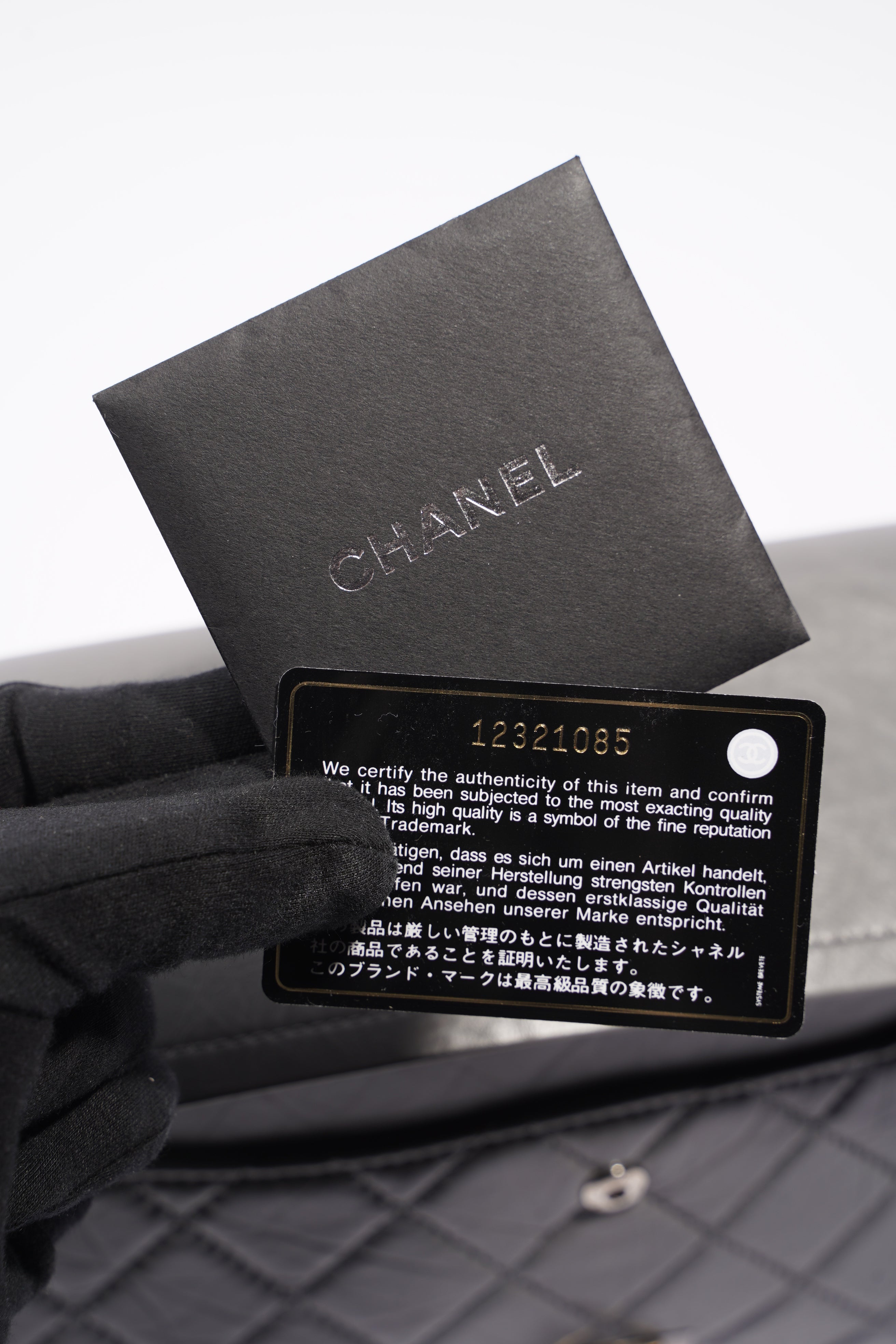 Chanel Womens 2.55 Lambskin Classic Flap Bag Grey