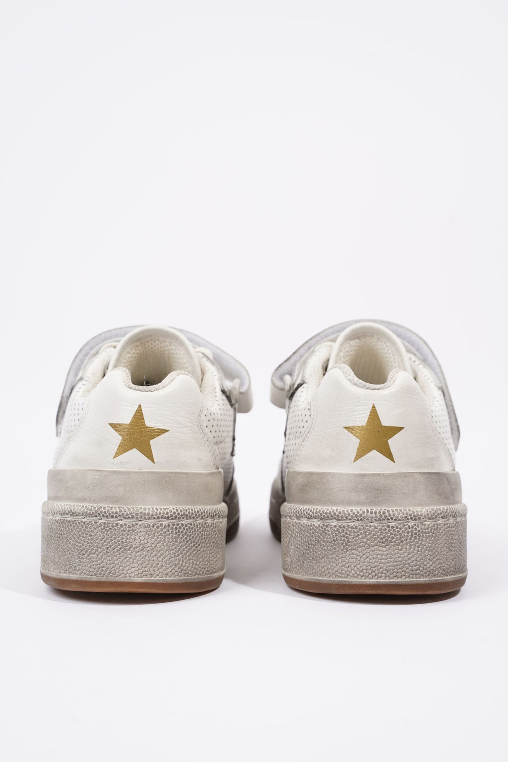 Saint Laurent Womens SL24 Low Top Sneaker Distressed White EU 37.5 / UK 4.5