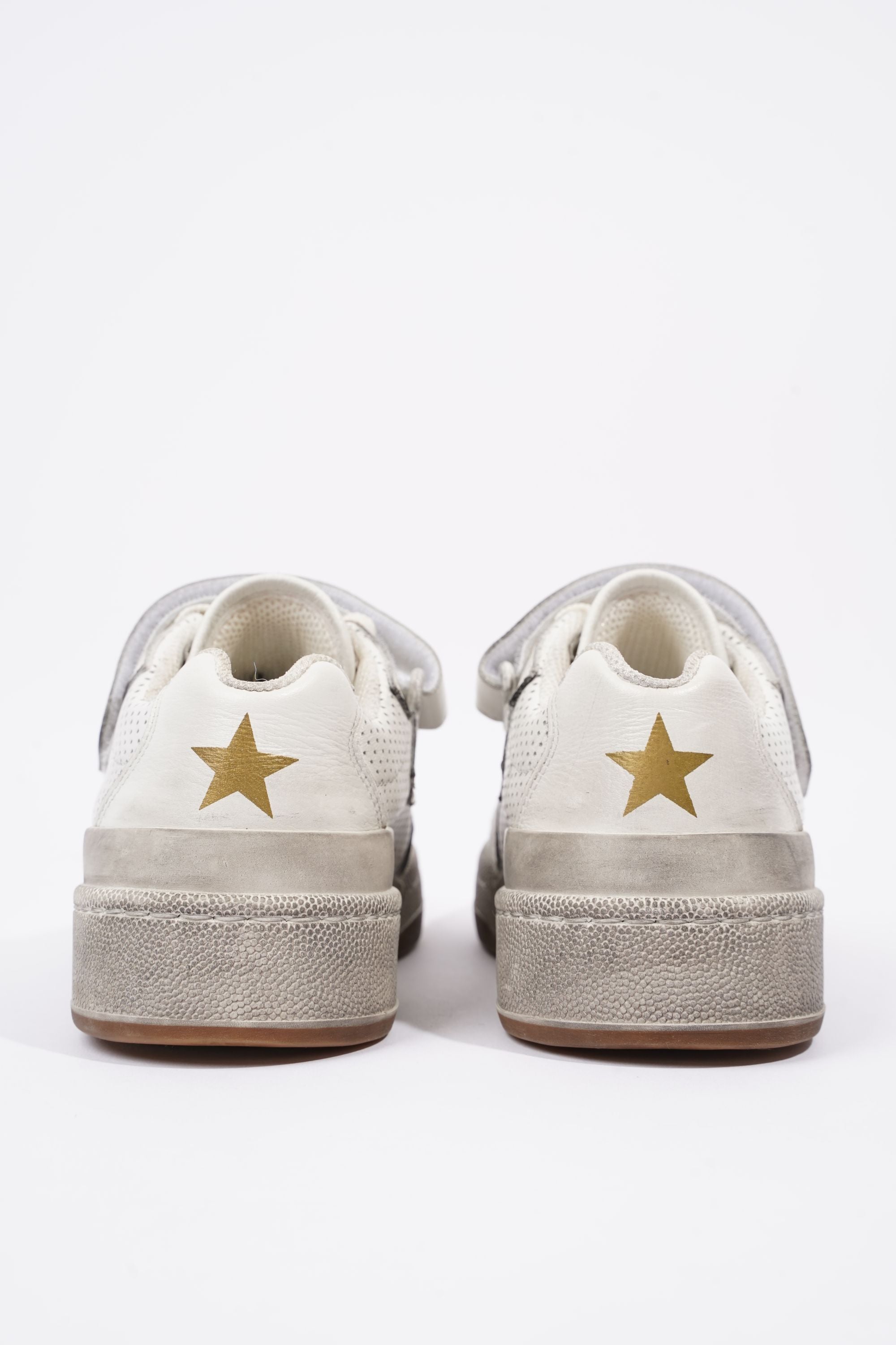 Saint Laurent Womens SL24 Low Top Sneaker Distressed White EU 37.5 / UK 4.5