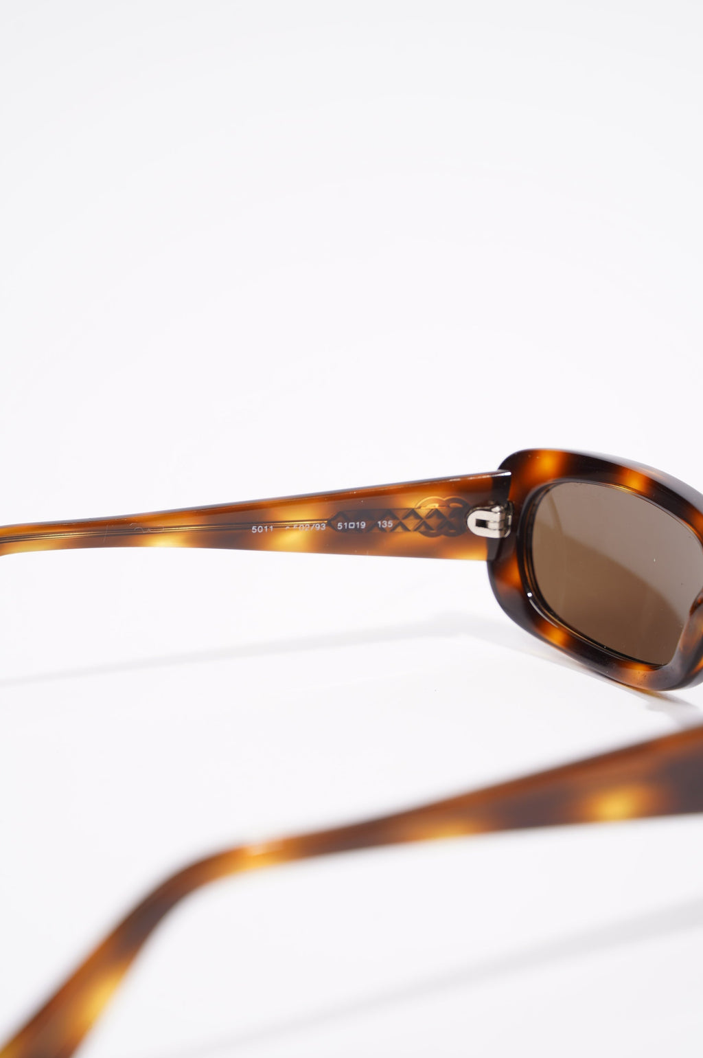 Chanel Womens Rectangular Sunglasses Brown / Black Acetate 135