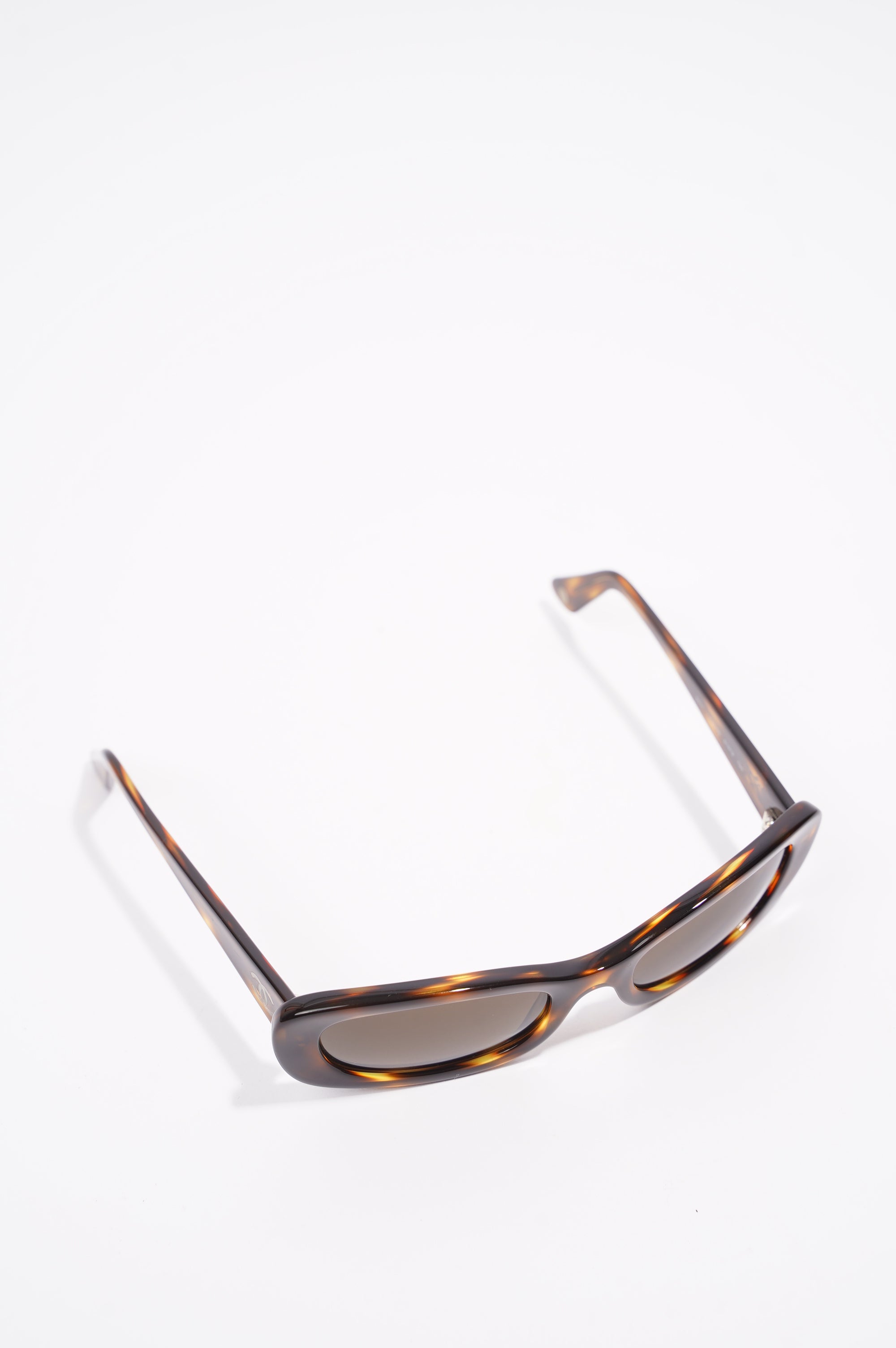 Chanel Womens Rectangular Sunglasses Brown / Black Acetate 135