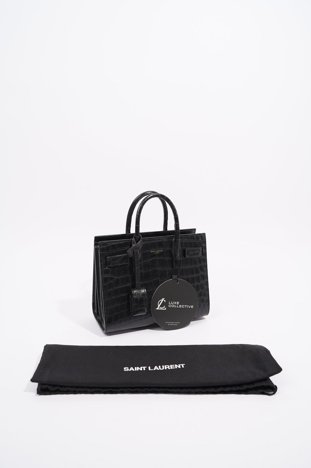 Saint Laurent Womens Sac De Jour Black / Croc Nano