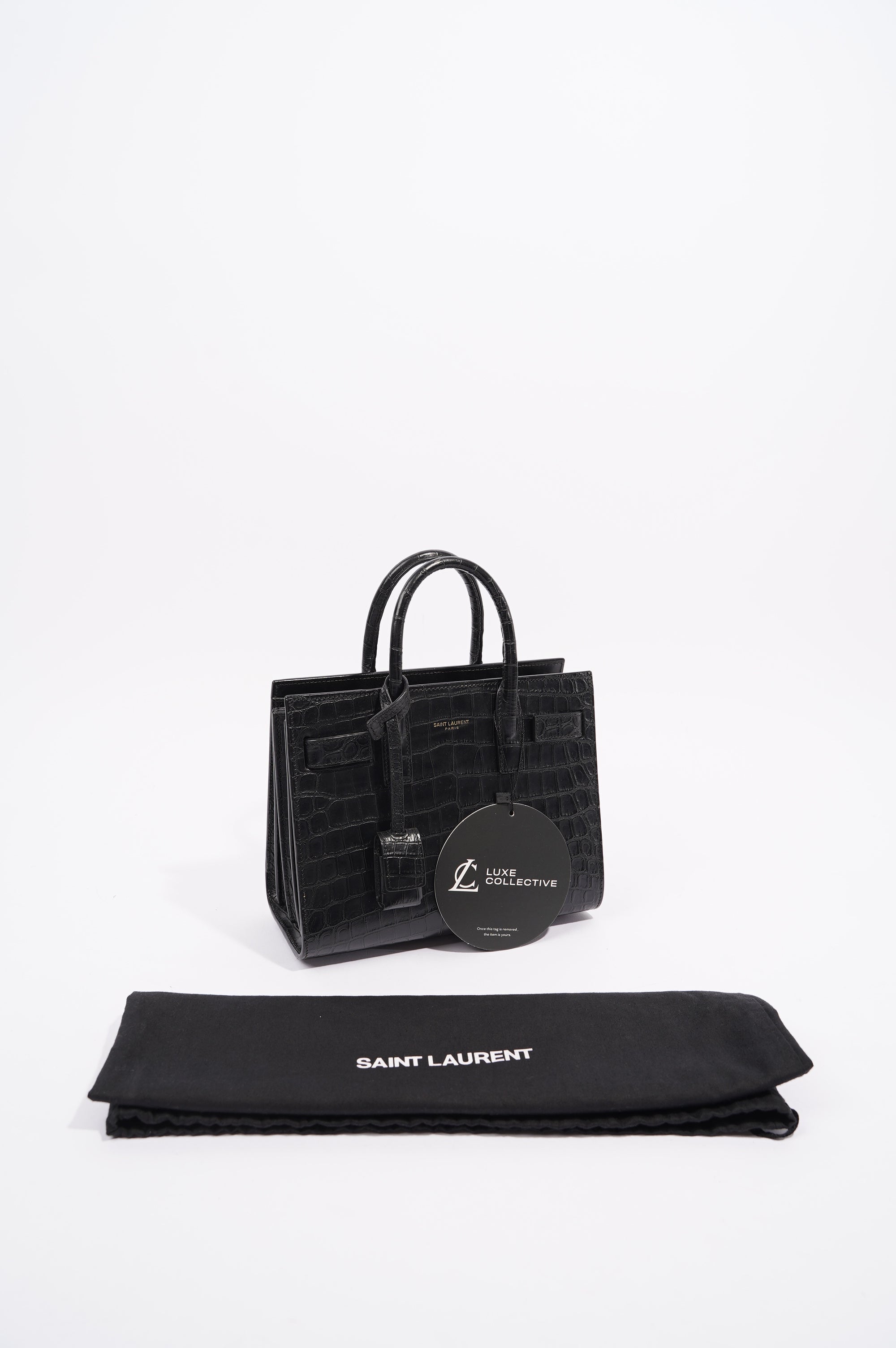 Saint Laurent Womens Sac De Jour Black / Croc Nano
