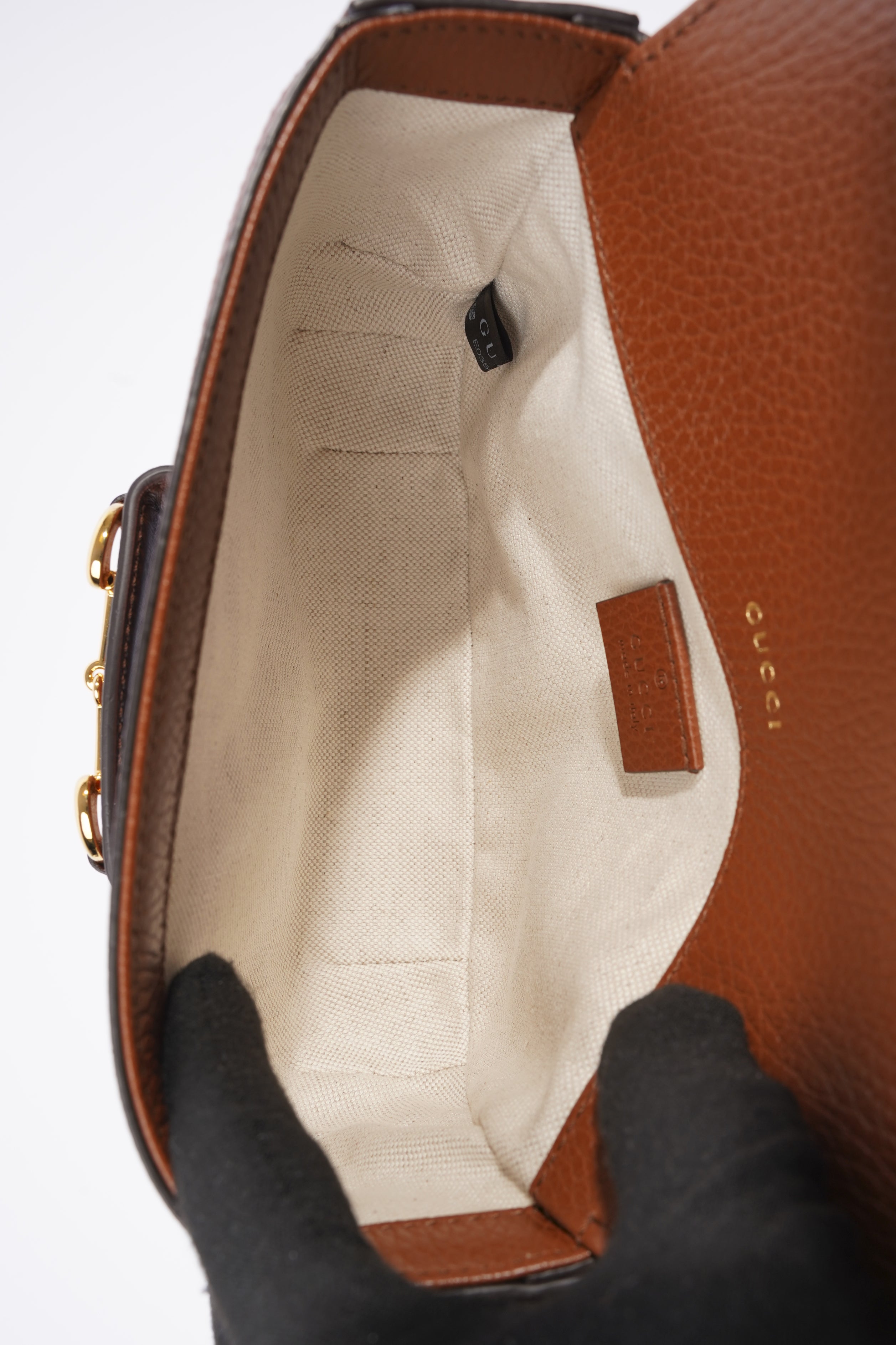 Gucci Web Horsebit 1955 Bag Brown / Denim Canvas / Leather