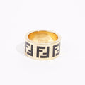 Fendi Womens F Ring Golden Finish Brass Medium
