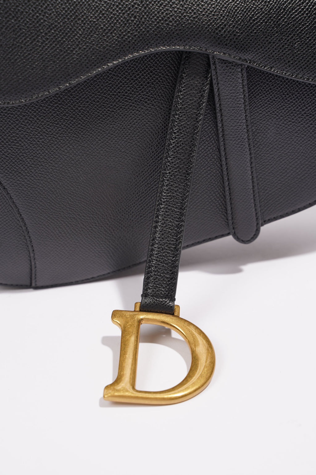 Christian Dior Womens Saddle Bag Black Leather