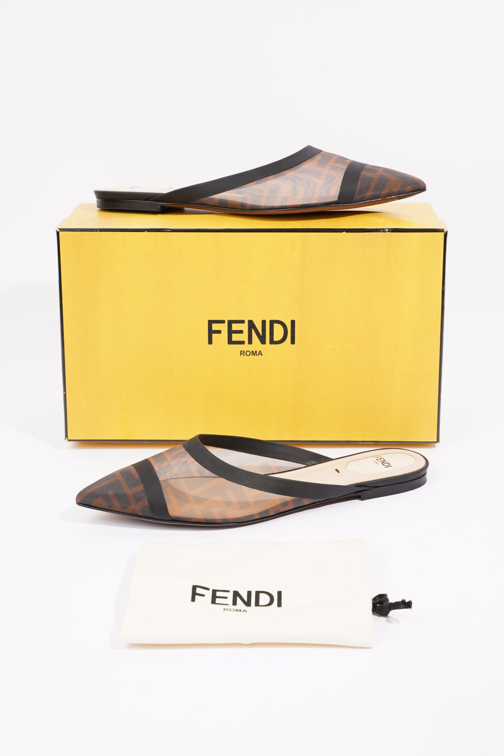 Fendi Womens Mesh Pumps Zucca Print EU 39 / UK 6