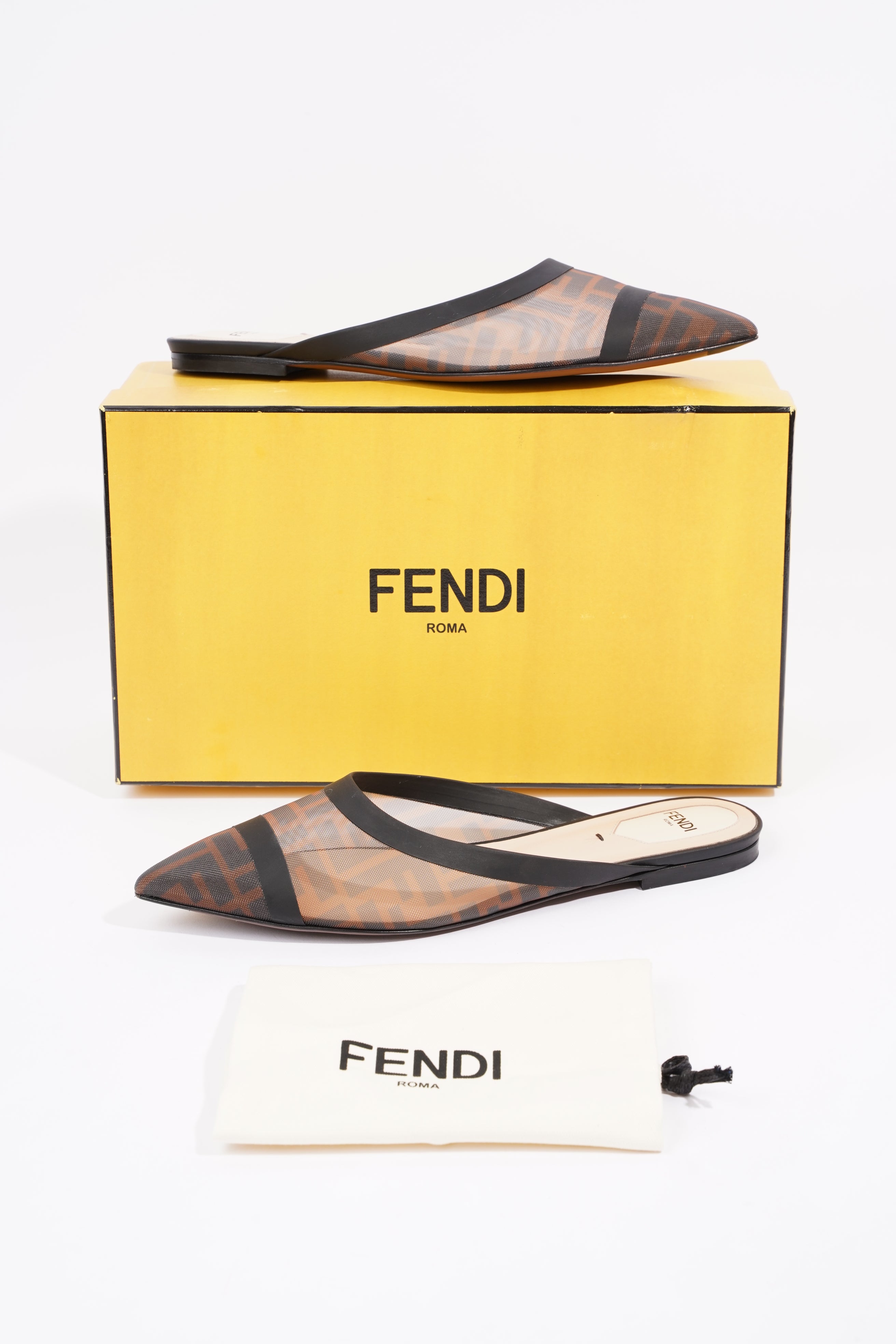 Fendi Womens Mesh Pumps Zucca Print EU 39 / UK 6