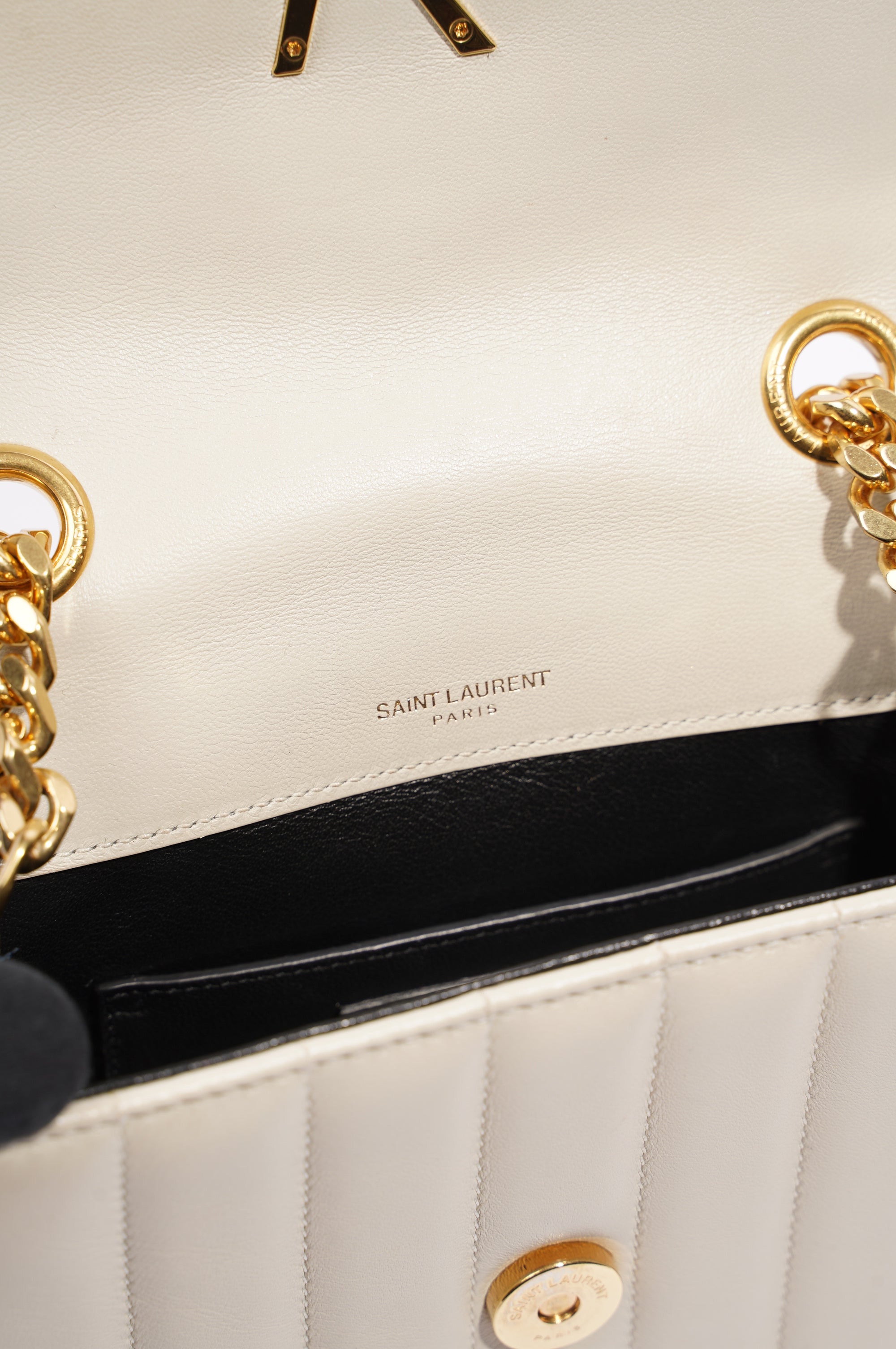Saint Laurent Womens Vicky Bag White Small