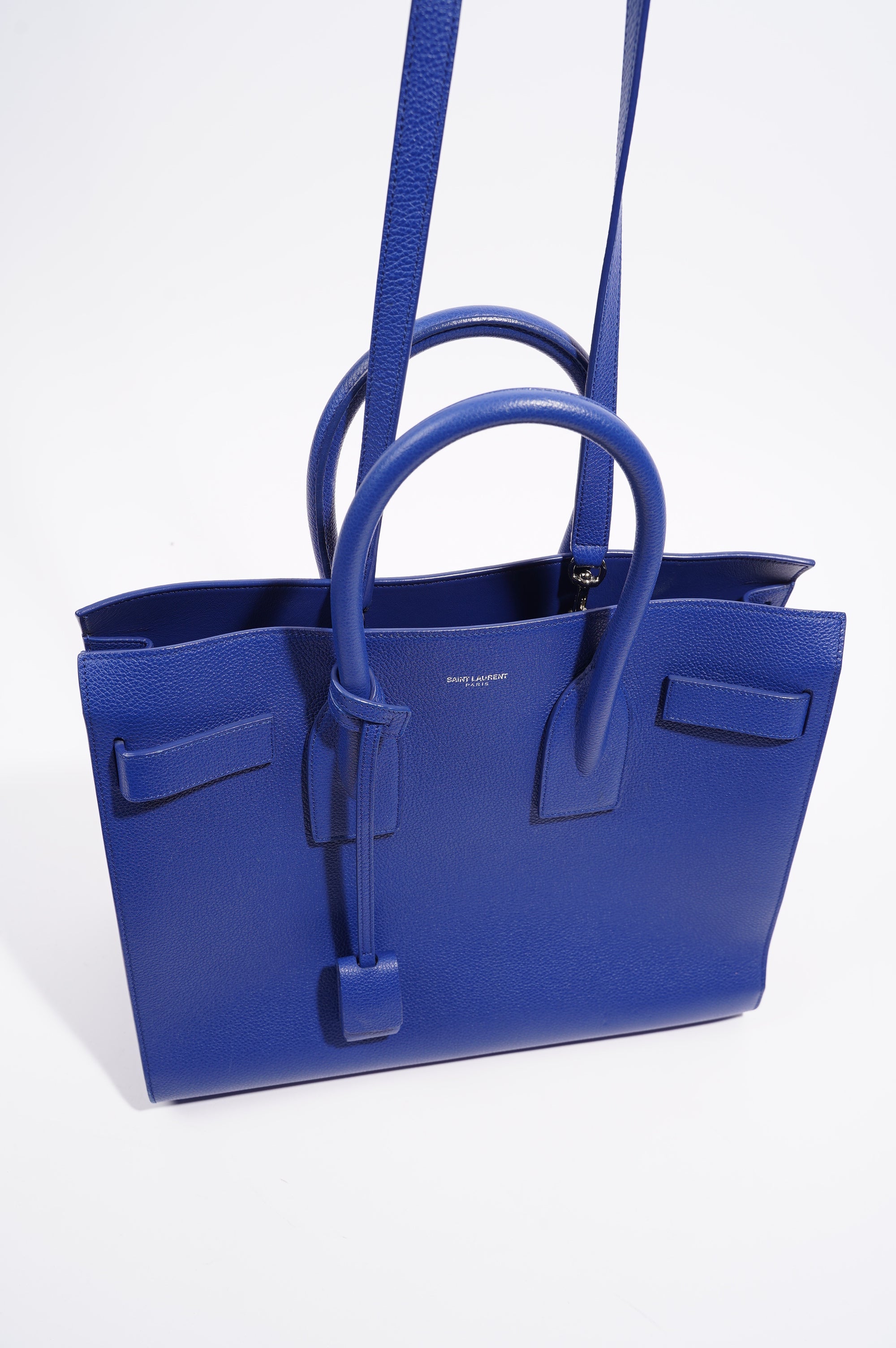 Saint Laurent Womens Sac De Jour Blue Small