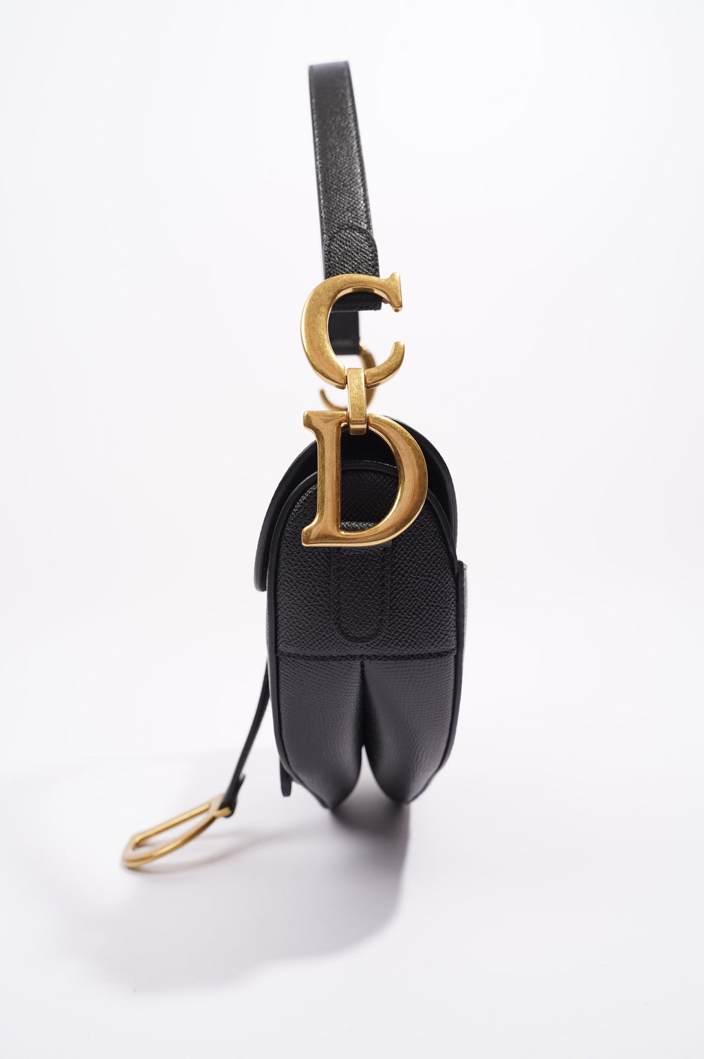 Christian Dior Womens Saddle Bag Black Leather
