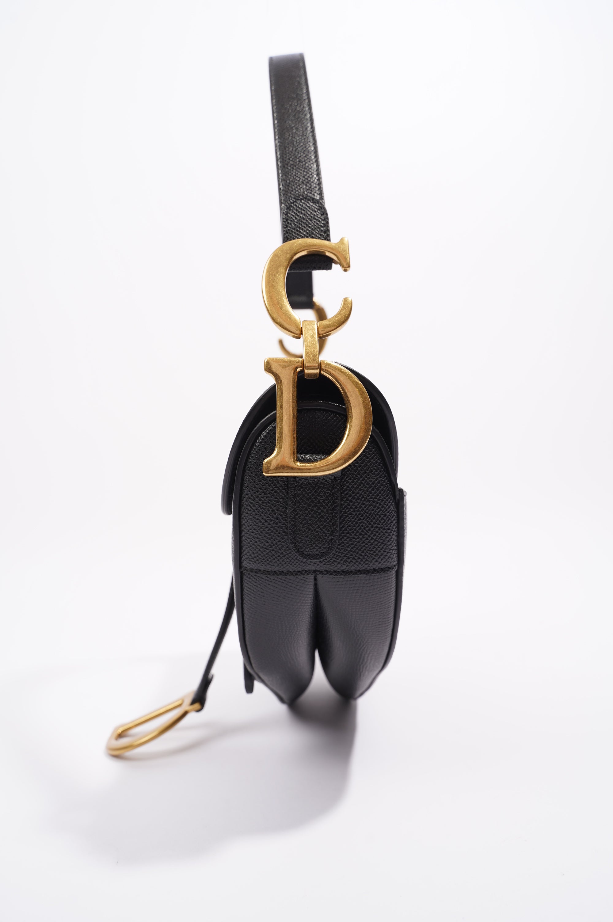 Christian Dior Womens Saddle Bag Black Leather