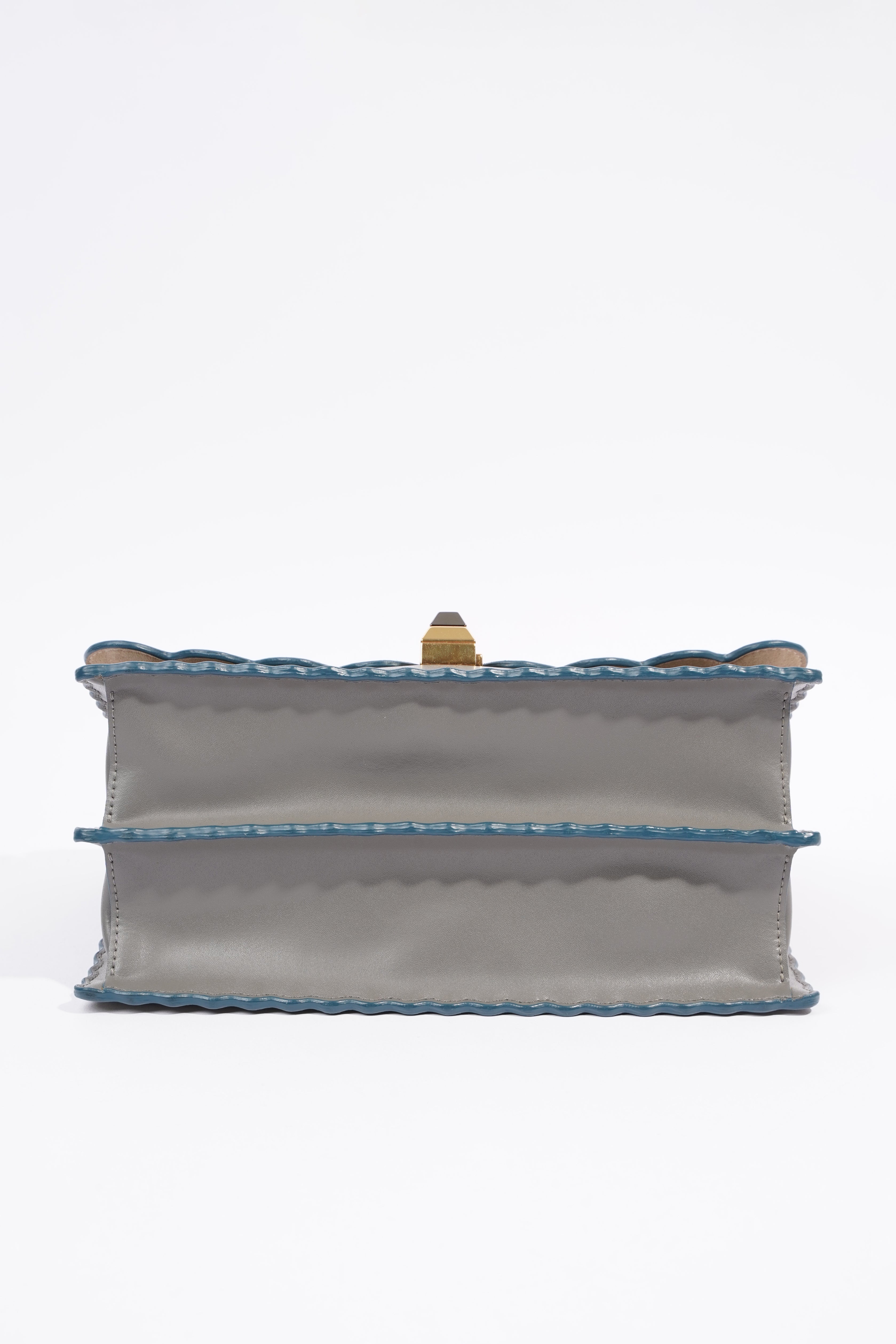 Fendi Kan I Scallop Bag Grey Leather Medium