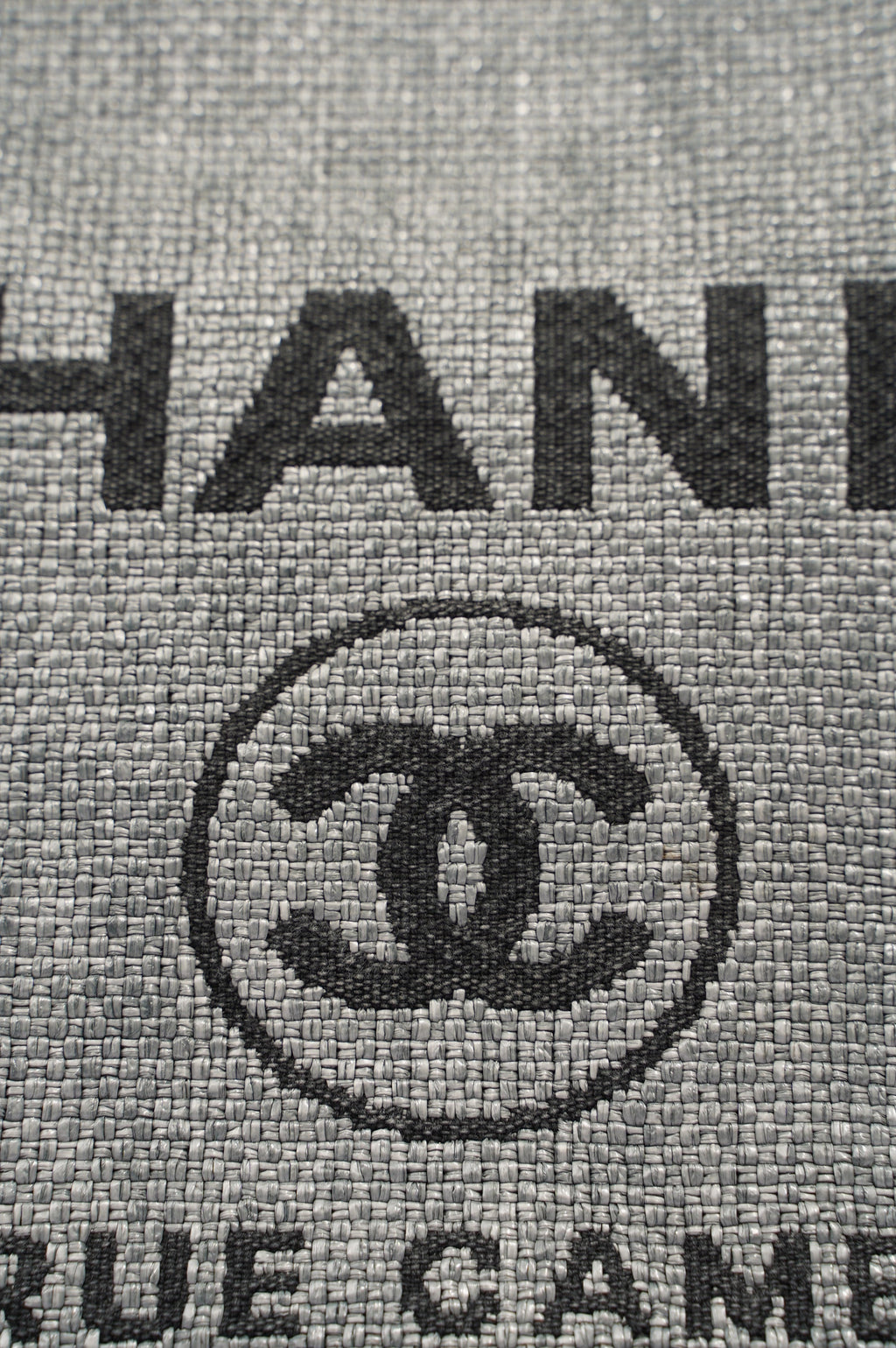 Chanel Womens Deauville Bag Grey Canvas Small