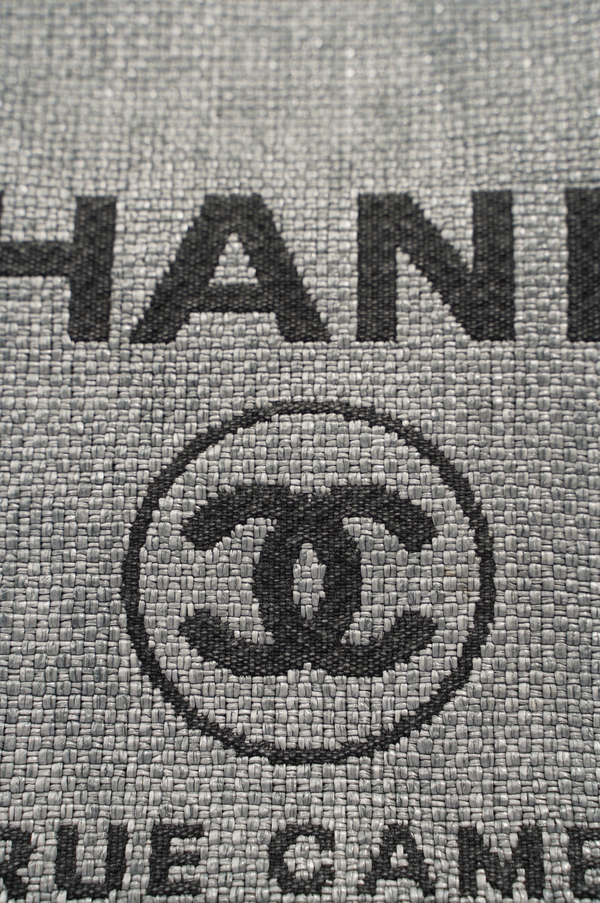 Chanel Womens Deauville Bag Grey Canvas Small