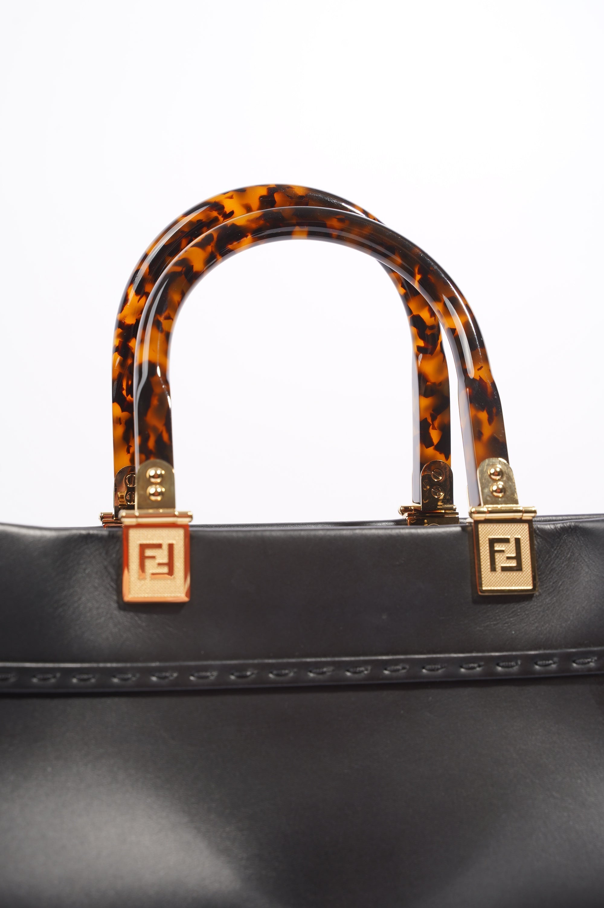 Fendi Womens Sunshine Shopping Bag Black Medium