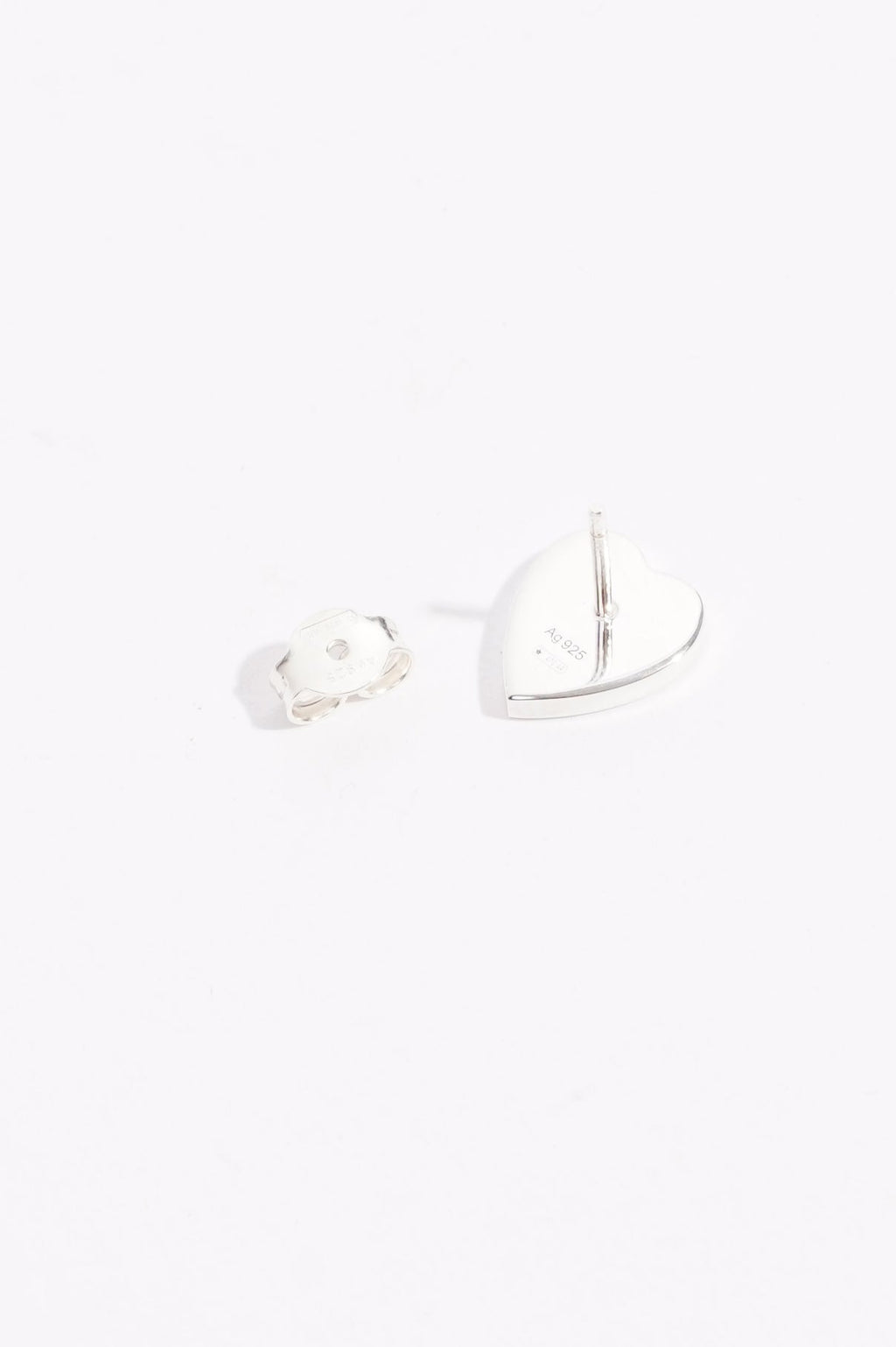 Gucci Womens Heart Shaped Earrings Silver
