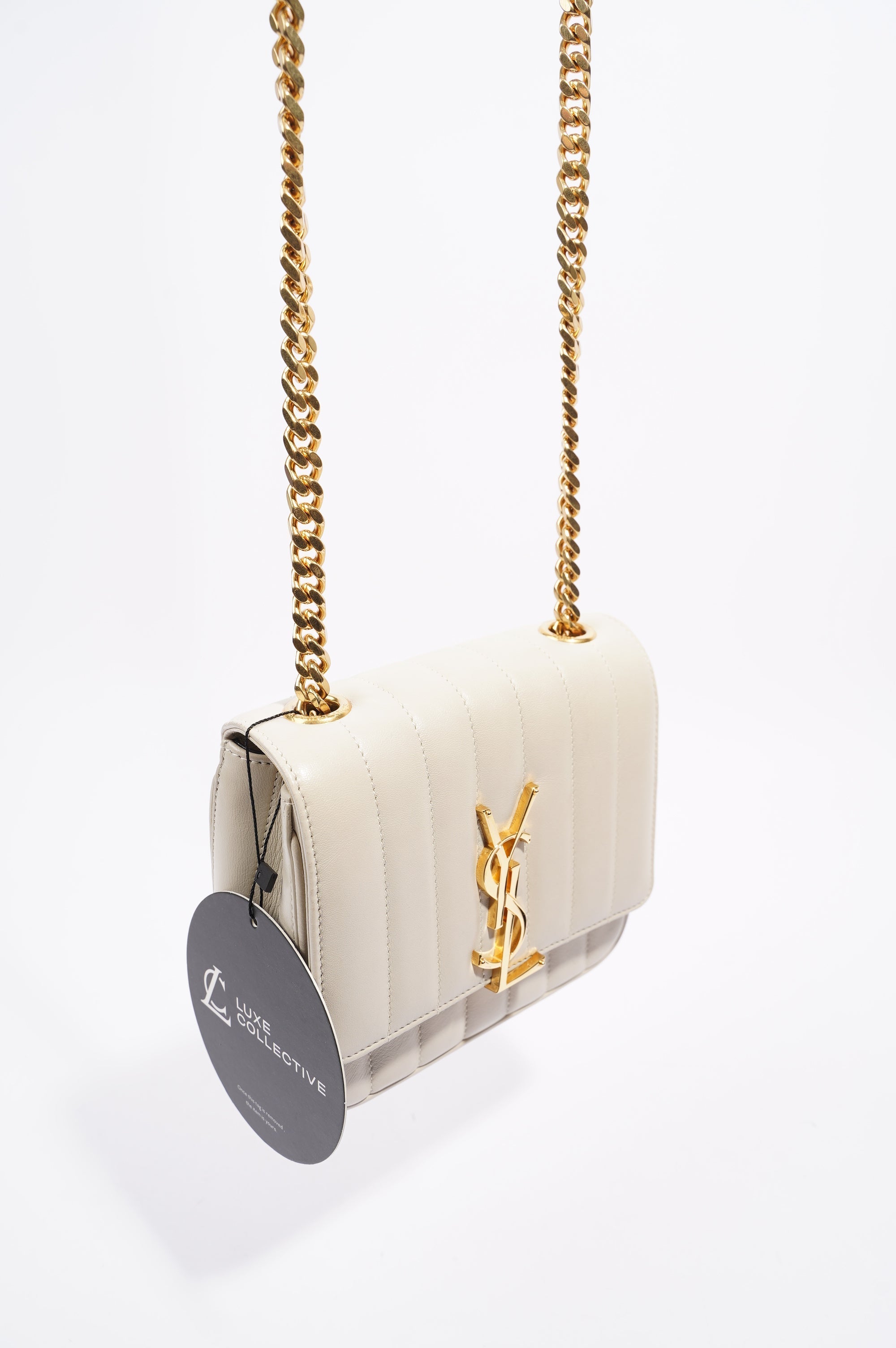 Saint Laurent Womens Vicky Bag White Small