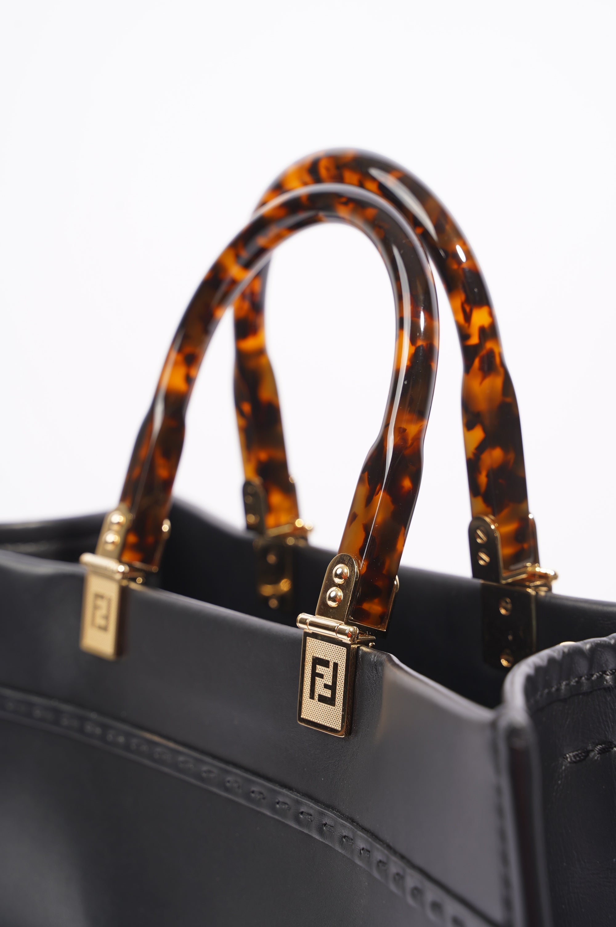 Fendi Womens Sunshine Shopping Bag Black Medium