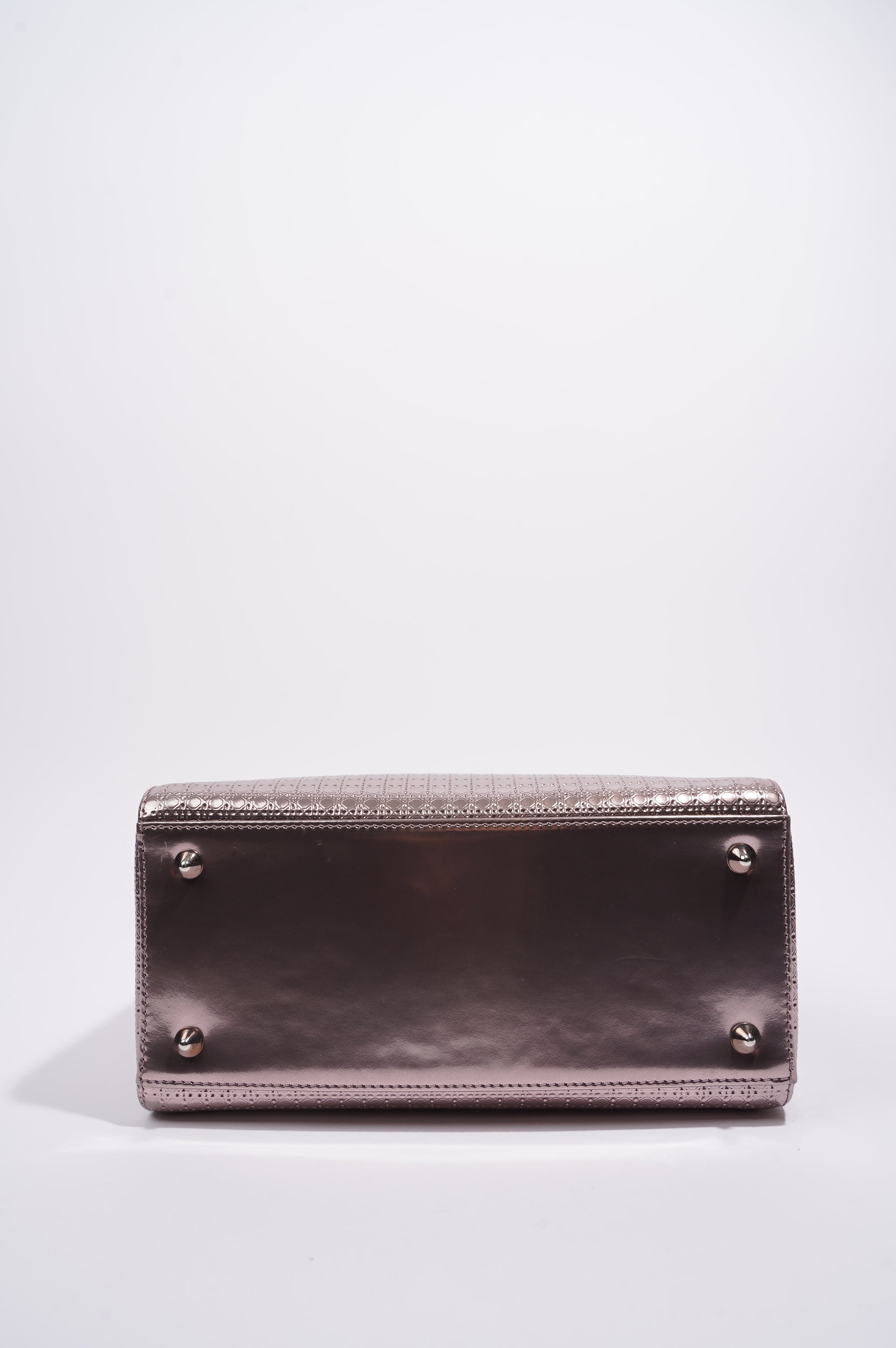 Christian Dior Womens Lady Dior Bag Metallic Lilac Patent Leather Medium