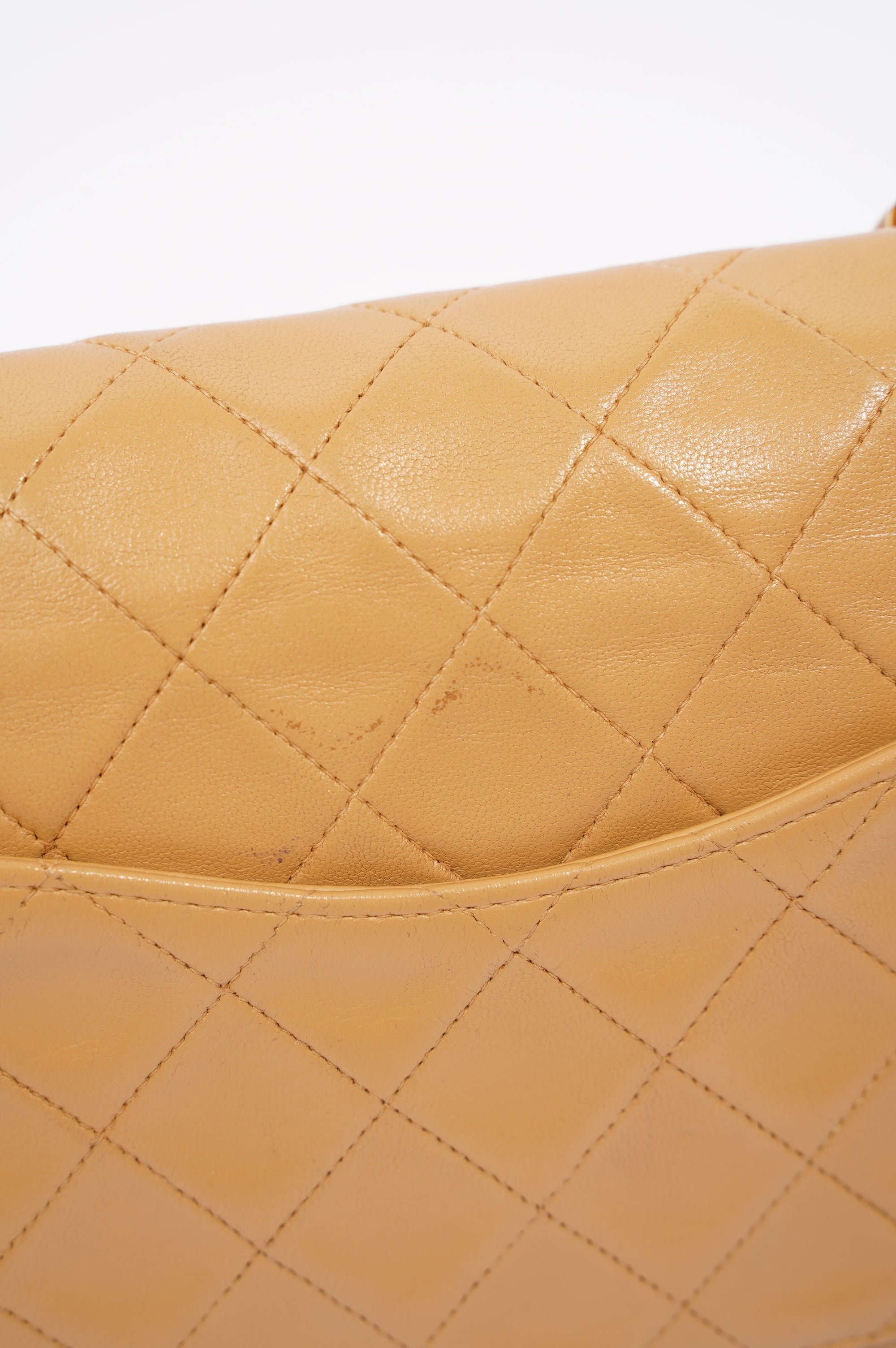 Chanel Womens Lambskin Classic Flap Beige Medium