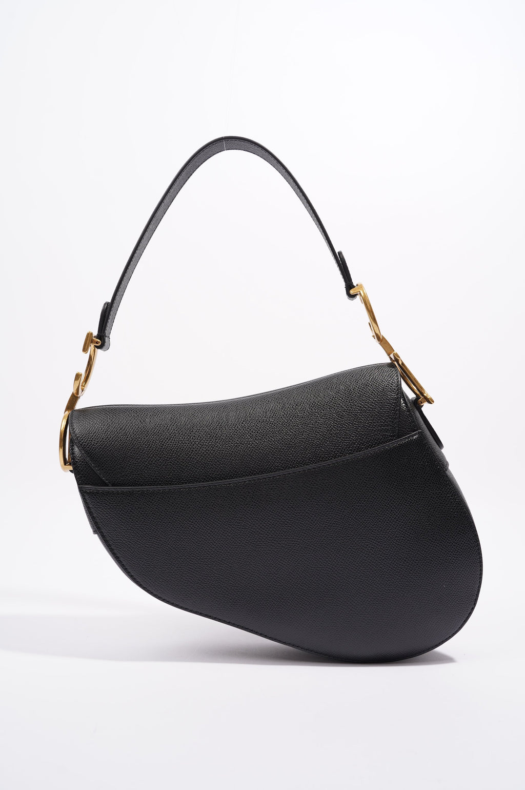Christian Dior Womens Saddle Bag Black Leather