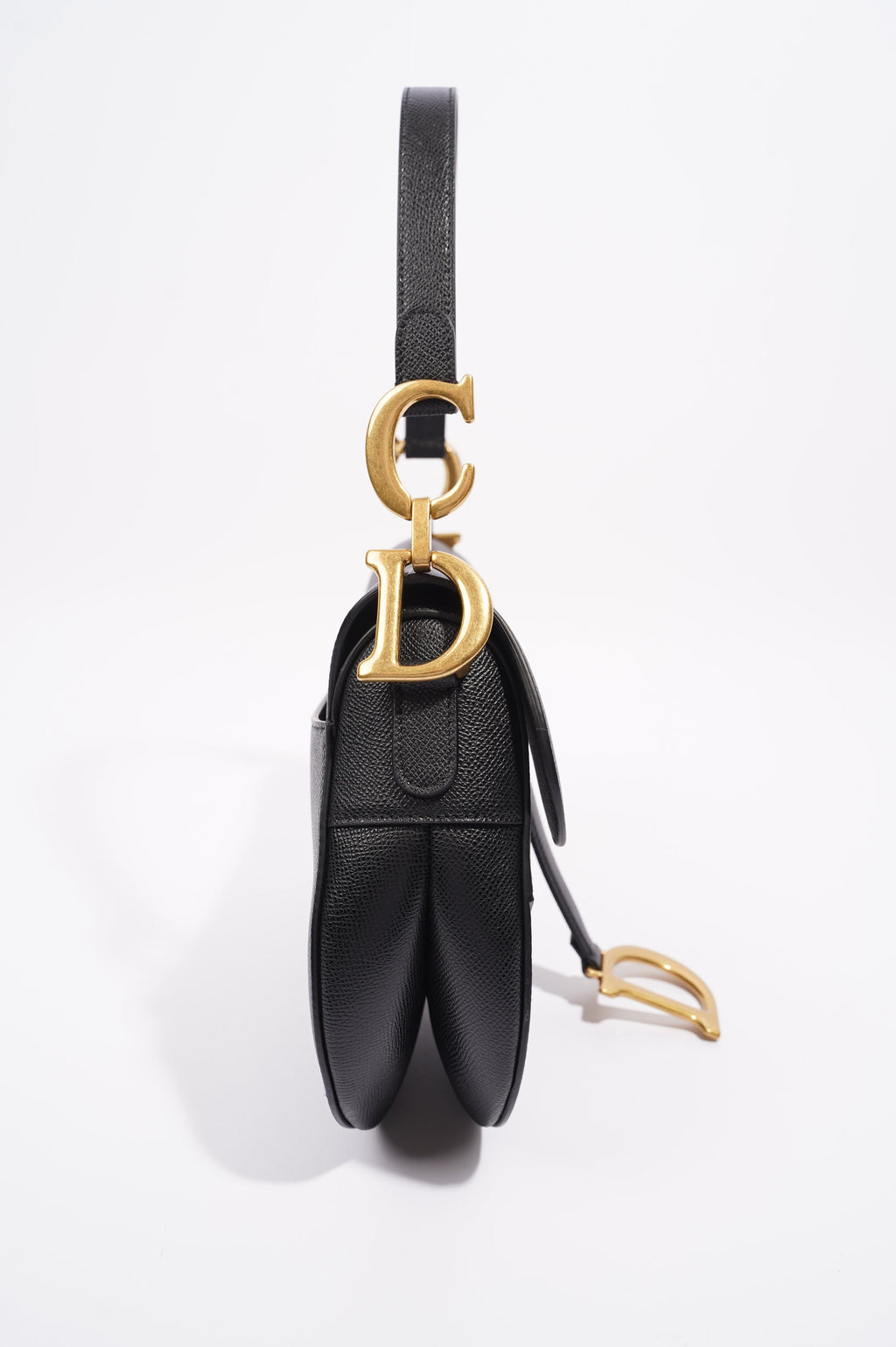 Christian Dior Womens Saddle Bag Black Leather