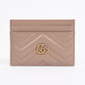 Gucci Womens Marmont GG Card Holder Mauve Leather