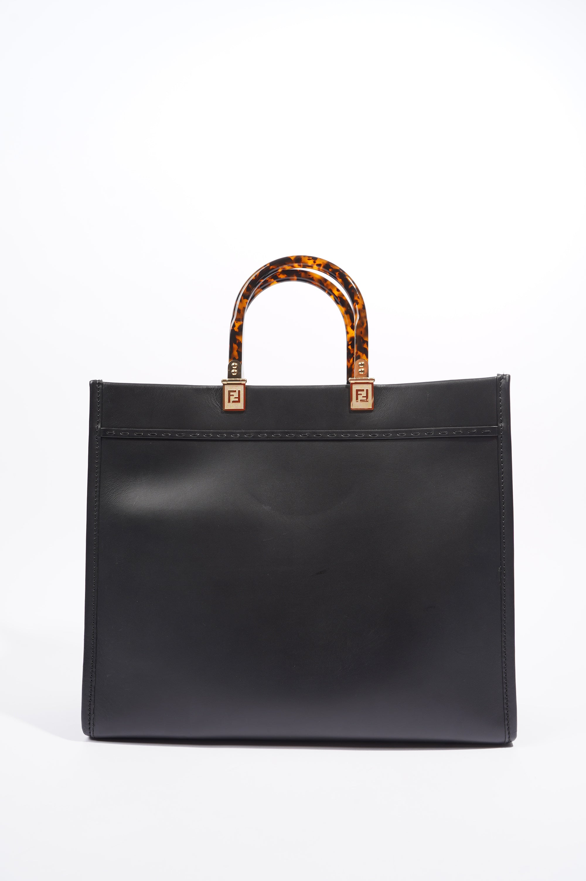 Fendi Womens Sunshine Shopping Bag Black Medium