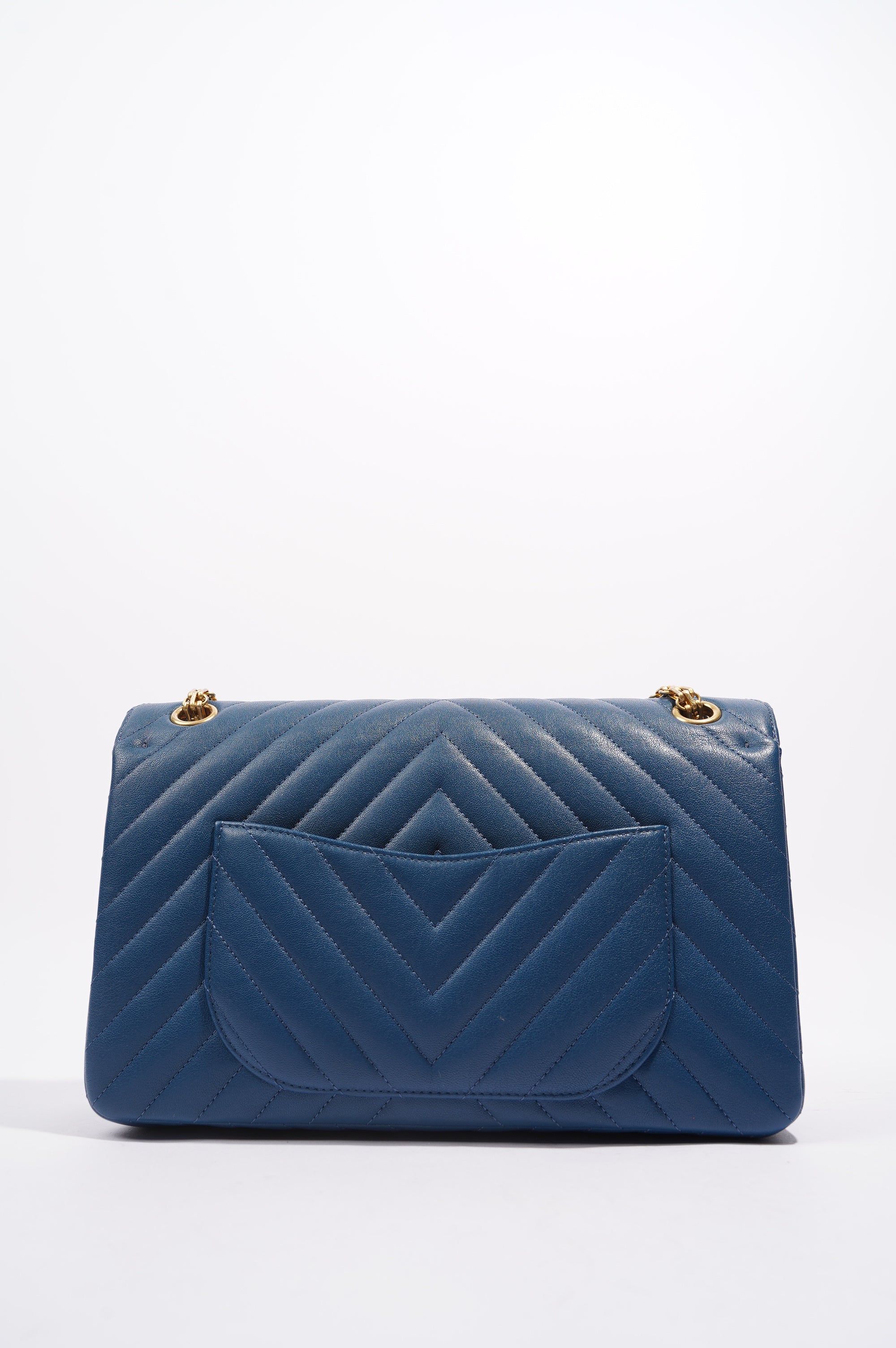 Chanel Womens Lambskin Reissue 2.55 Blue Leather