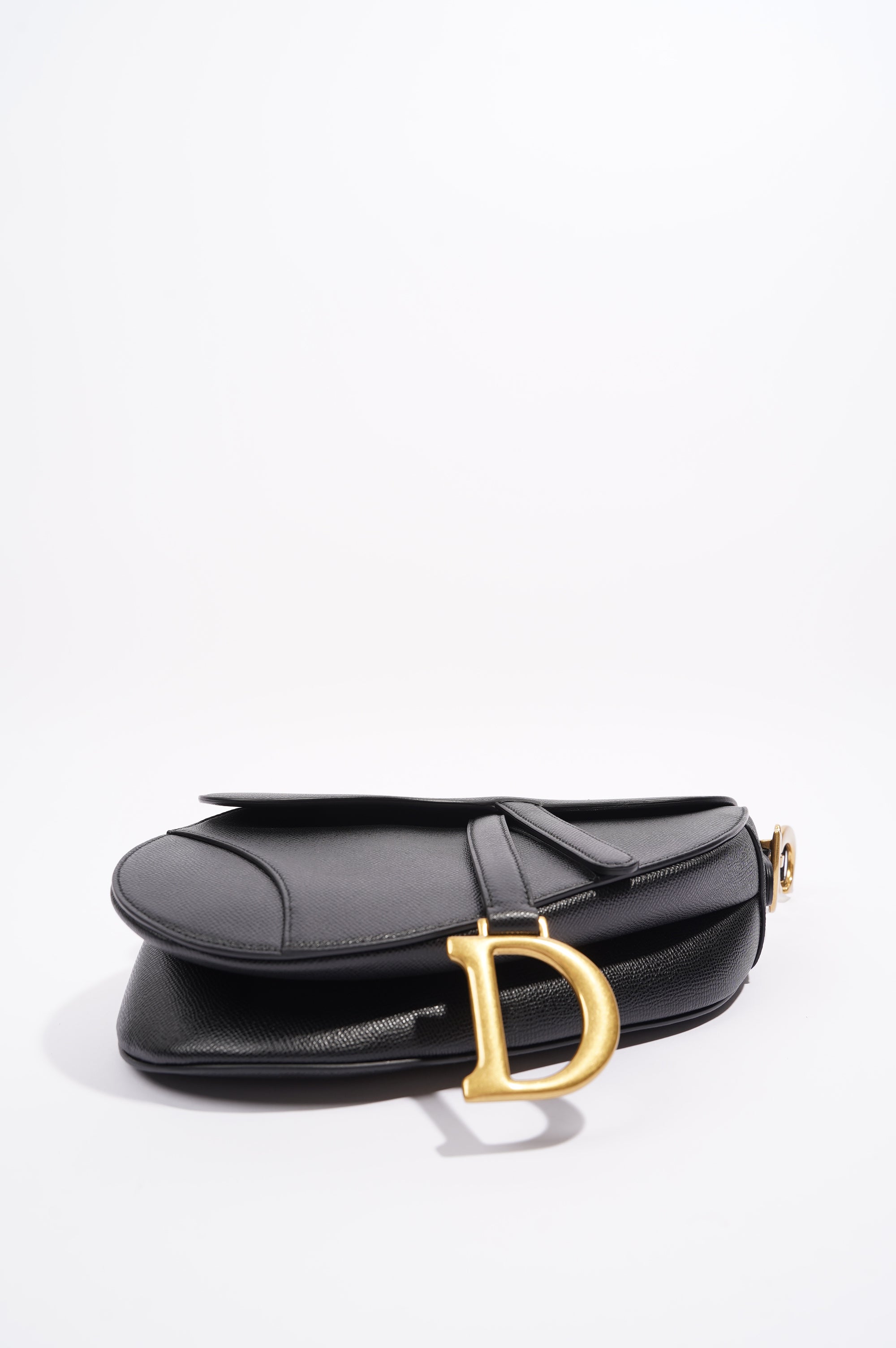 Christian Dior Womens Saddle Bag Black Leather
