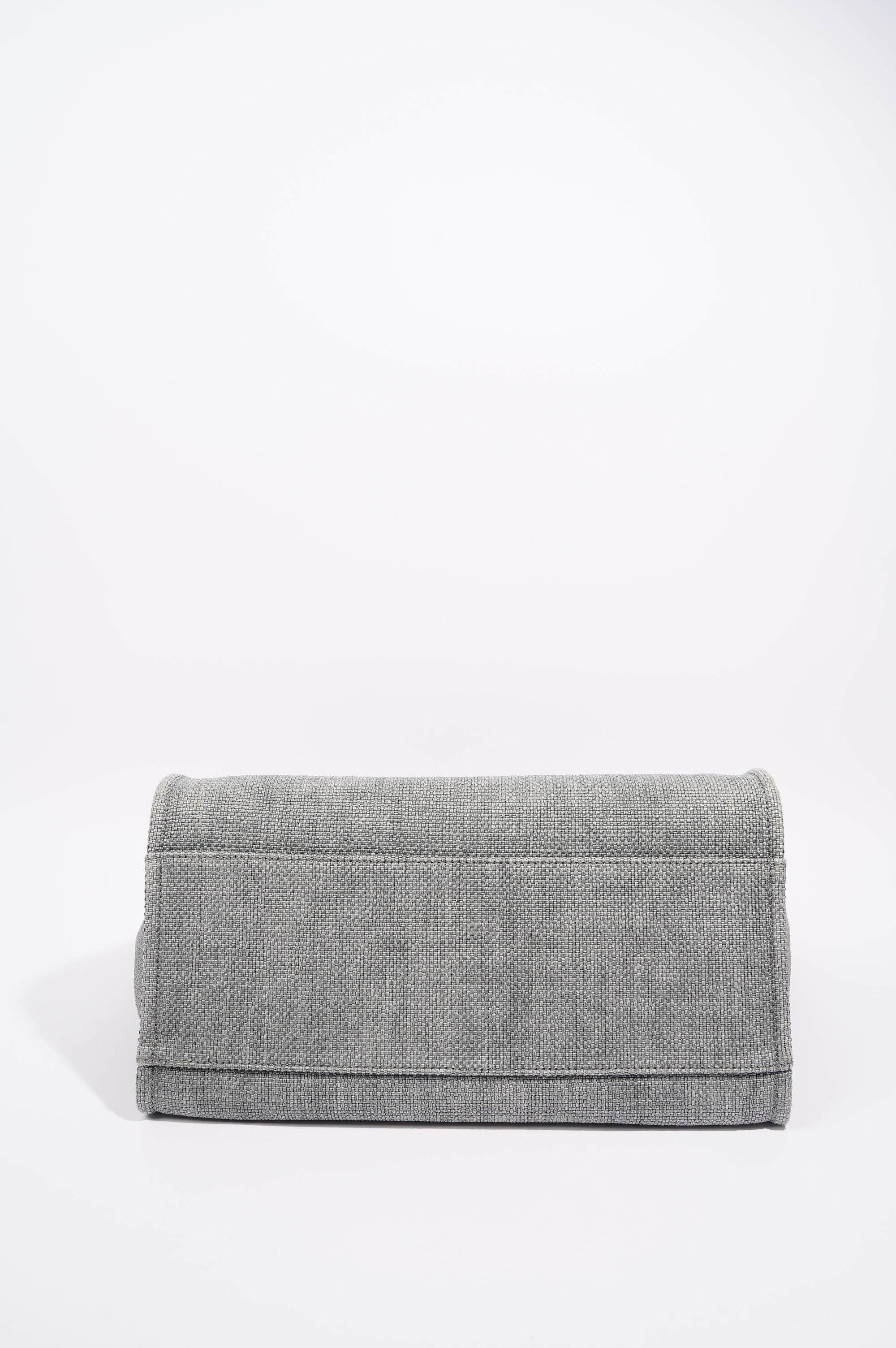 Chanel Womens Deauville Bag Grey Canvas Small