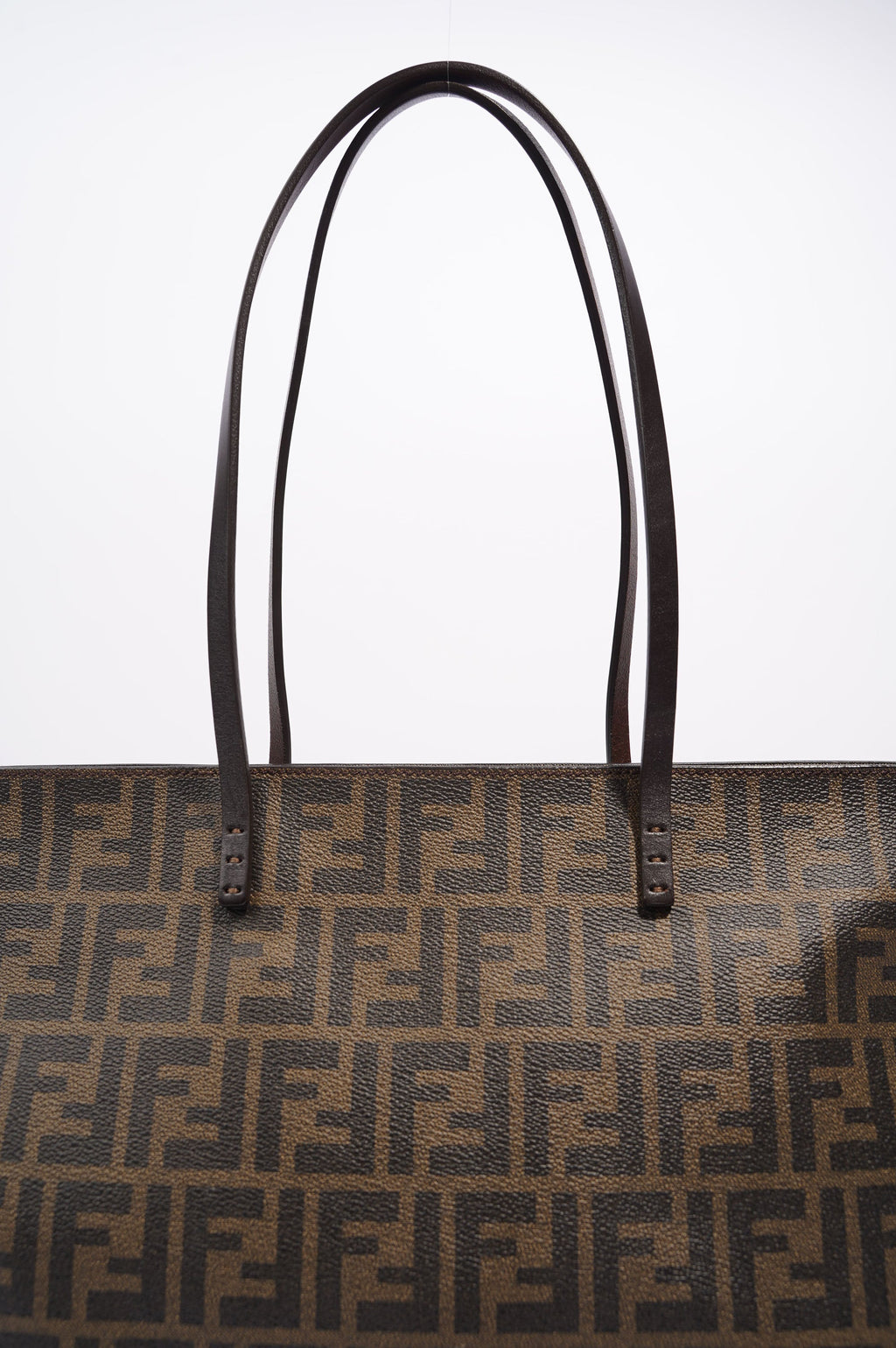 Fendi Womens Zucca Roll Tote Bag Monogram Canvas Medium