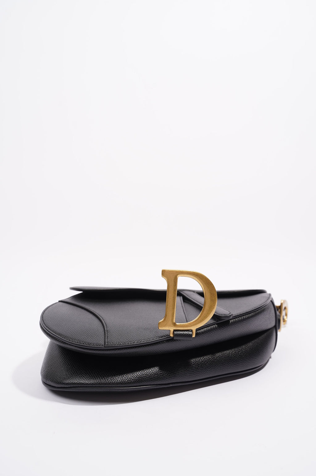 Christian Dior Womens Saddle Bag Black Leather