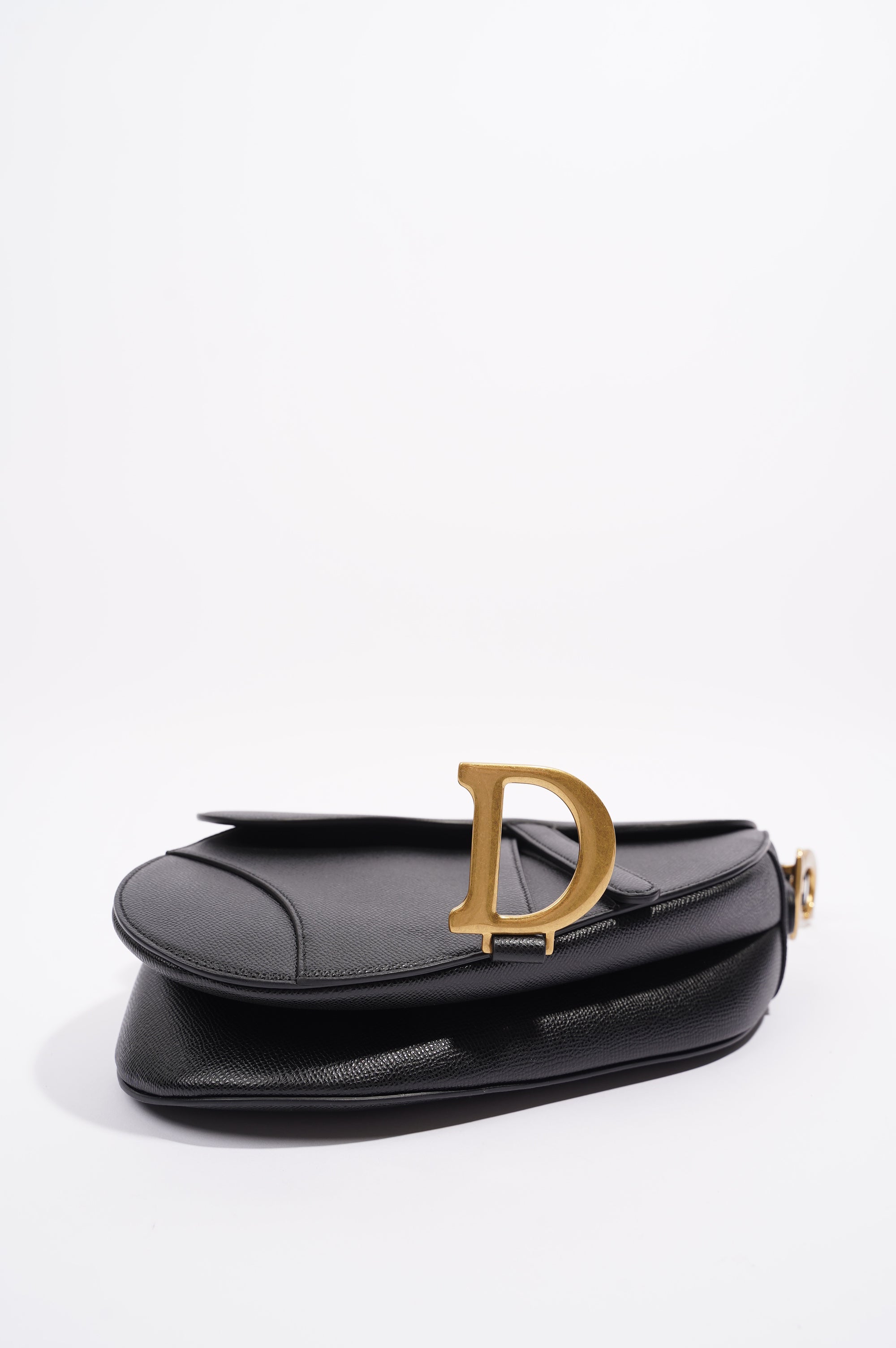 Christian Dior Womens Saddle Bag Black Leather