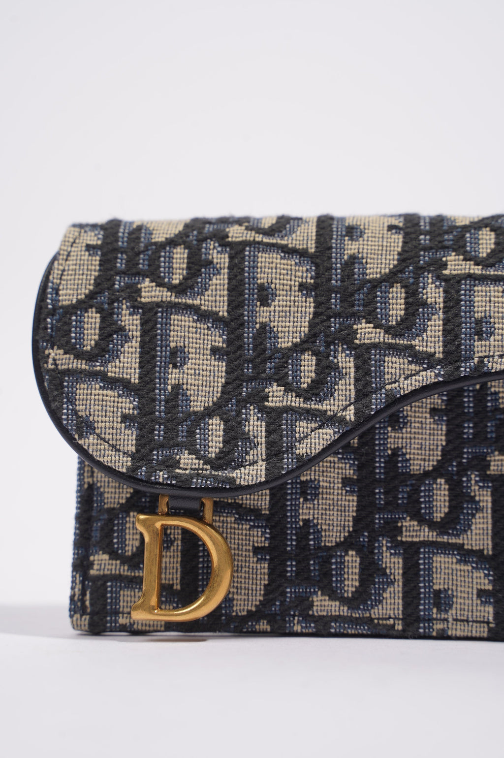 Christian Dior Womens Saddle Flap Compact Zipped Card Holder Oblique