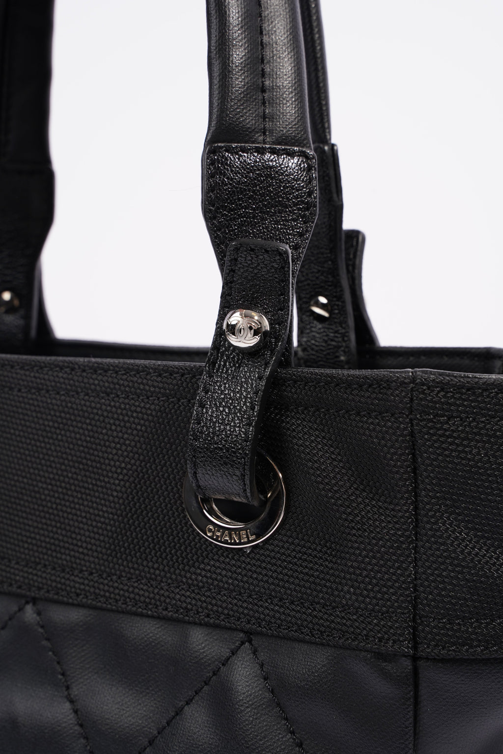 Chanel Paris Biarritz Tote Black Canvas