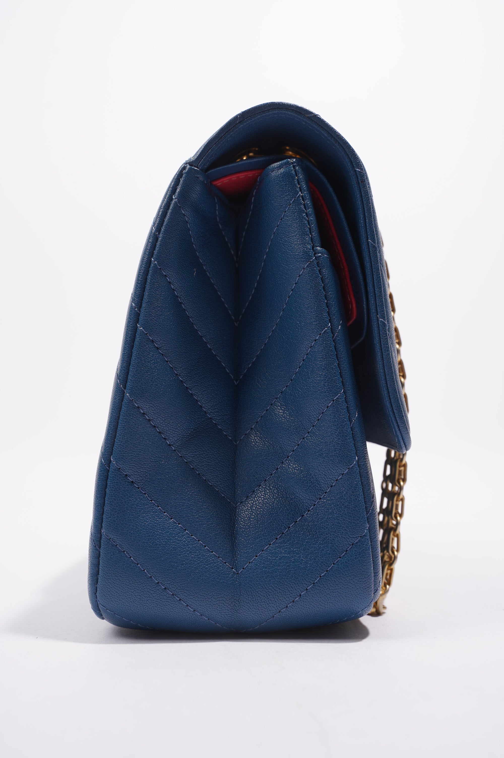 Chanel Womens Lambskin Reissue 2.55 Blue Leather