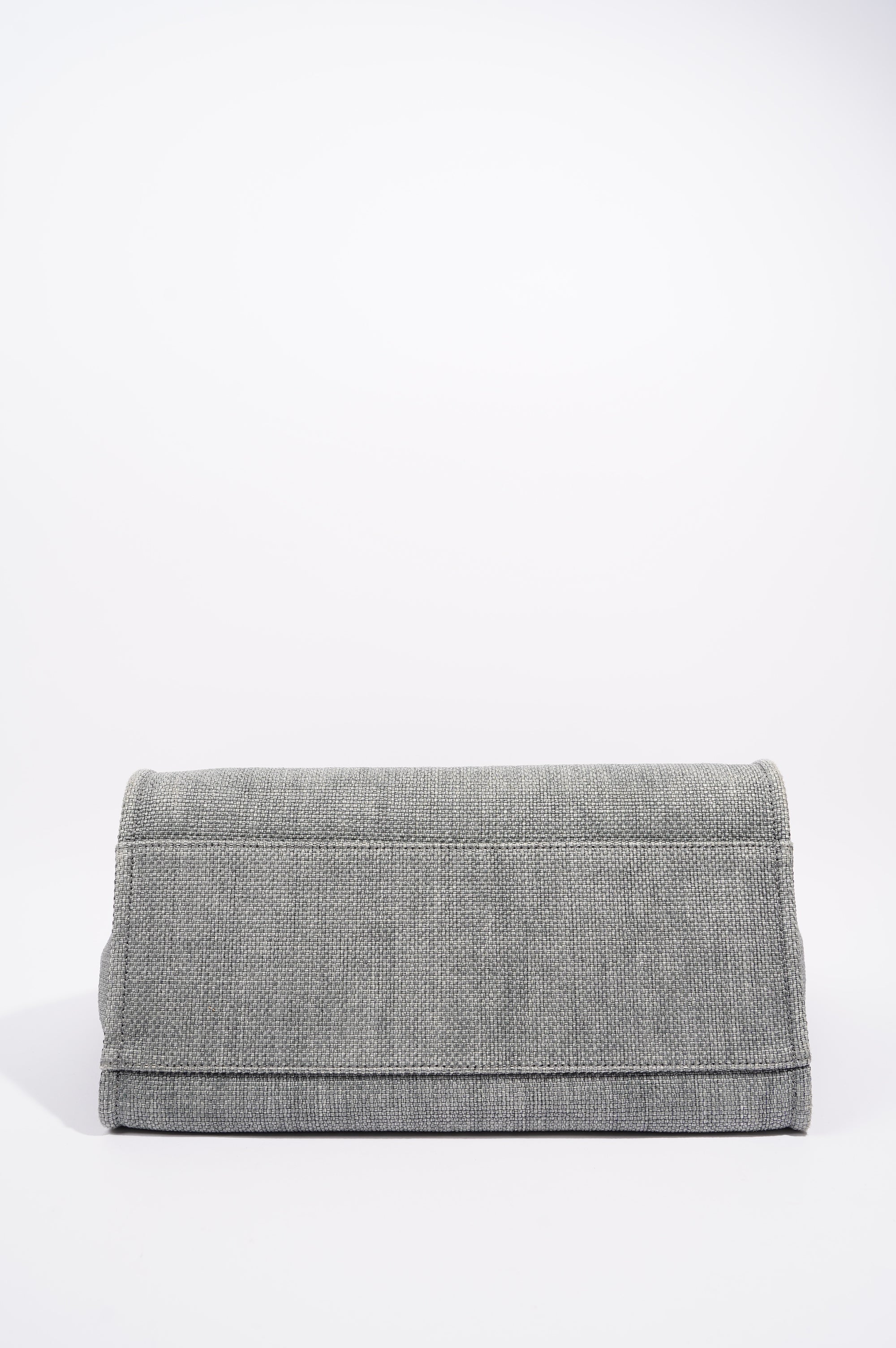 Chanel Womens Deauville Bag Grey Canvas Small
