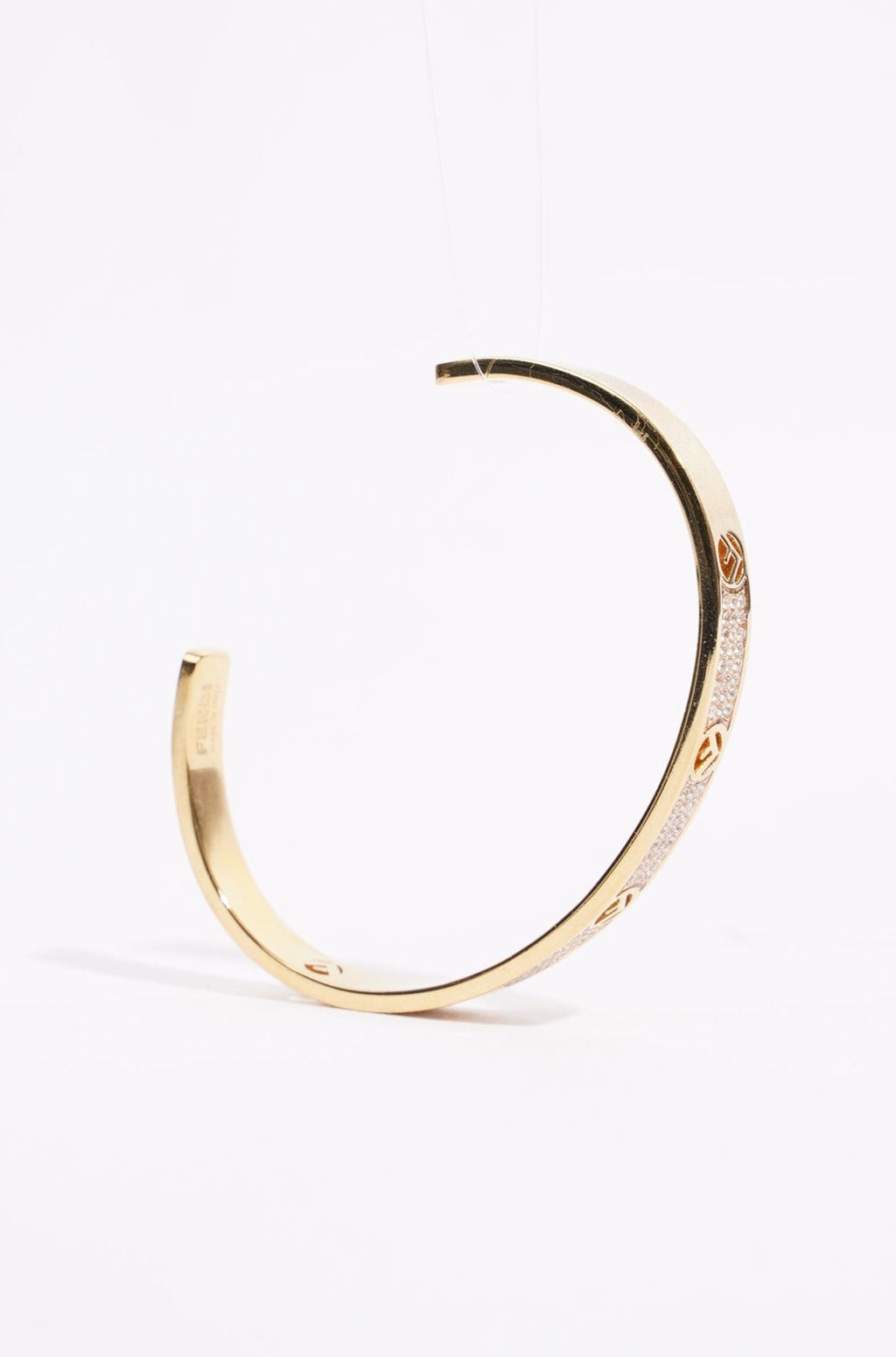 Fendi Womens F Bracelet Golden Finish Brass Small