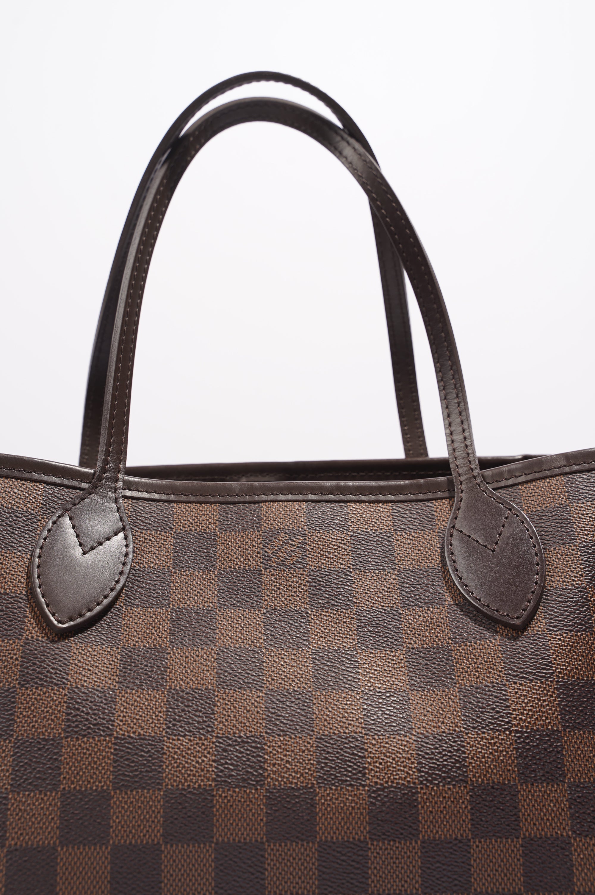 Louis Vuitton Womens Neverfull Bag Damier Ebene Canvas PM