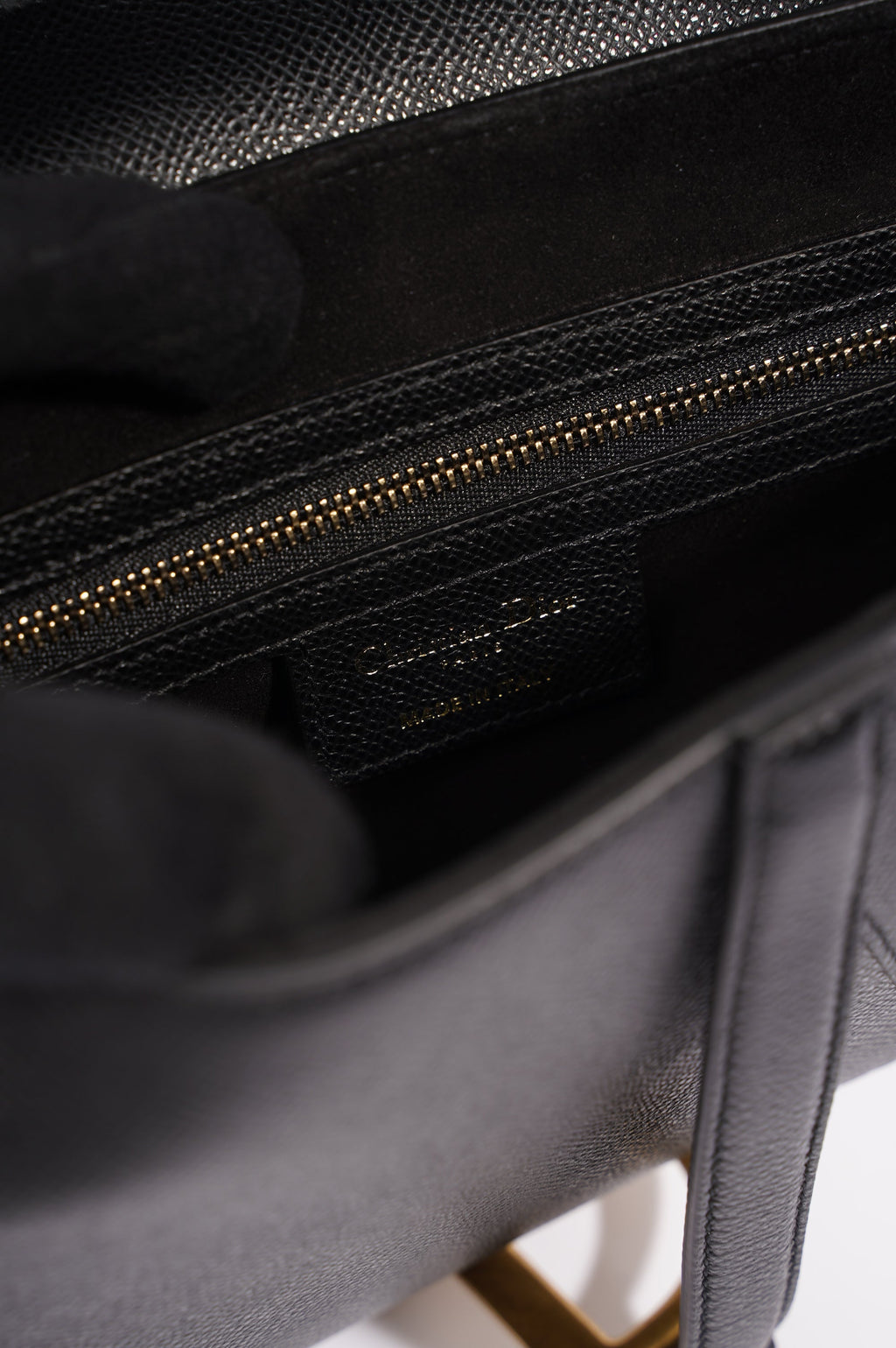 Christian Dior Womens Saddle Bag Black Leather