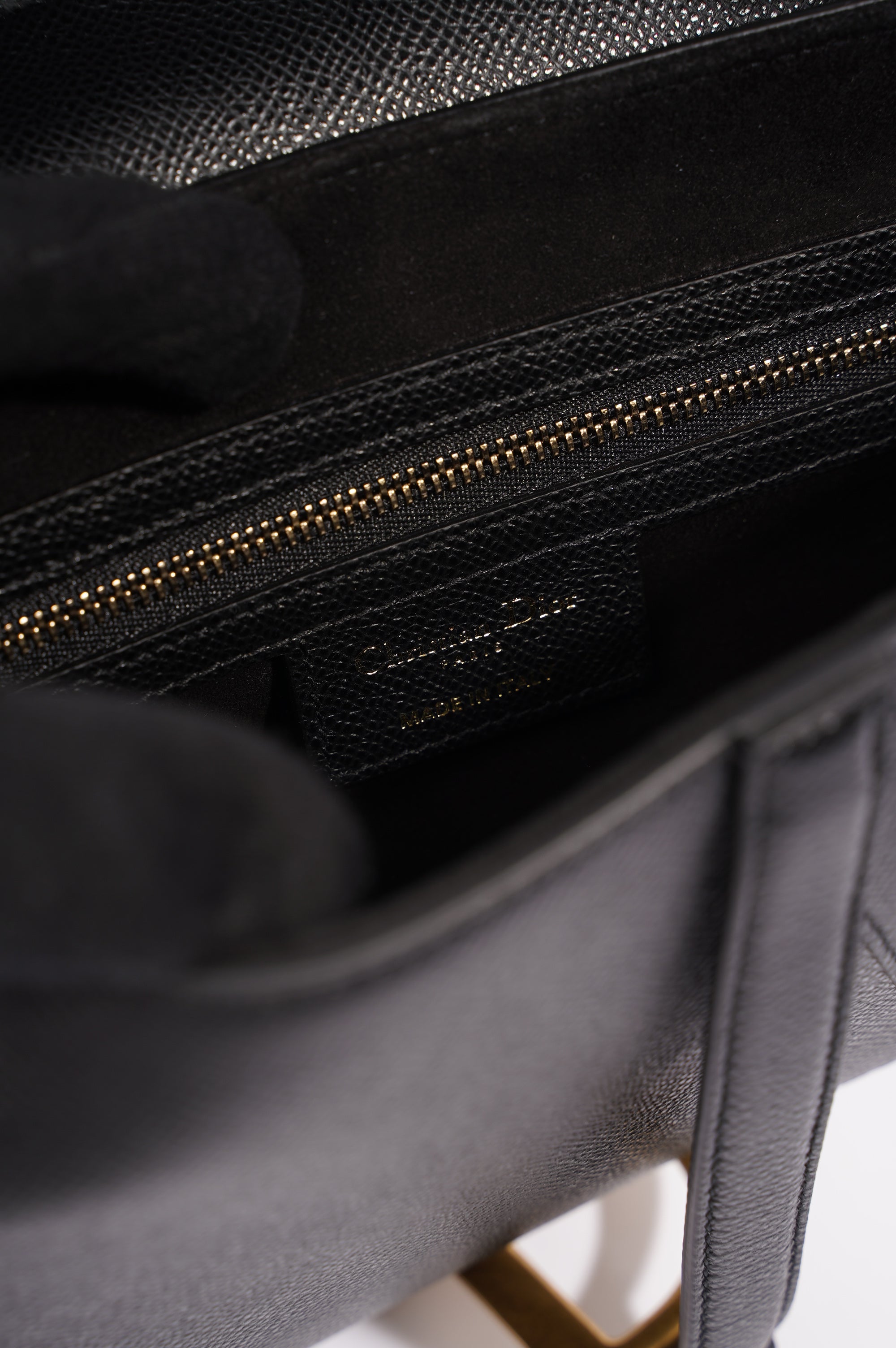 Christian Dior Womens Saddle Bag Black Leather