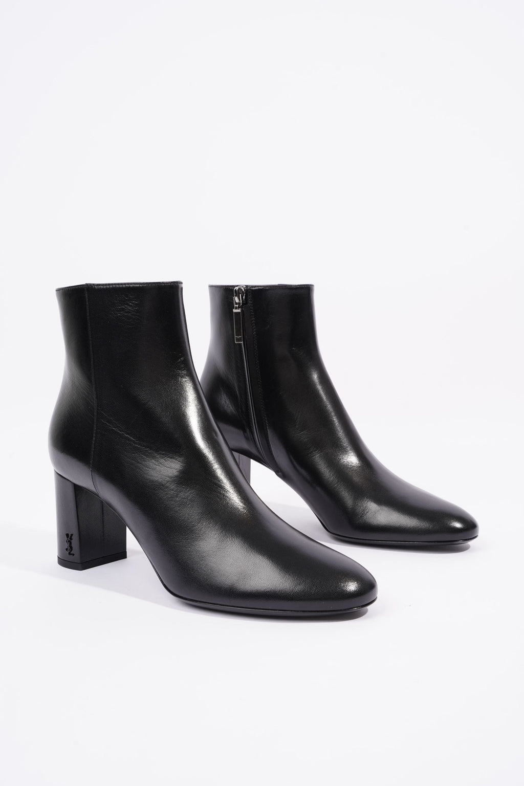 Saint Laurent Womens Lou Lou Leather Zip Boots Black EU 39.5 / UK 6.5