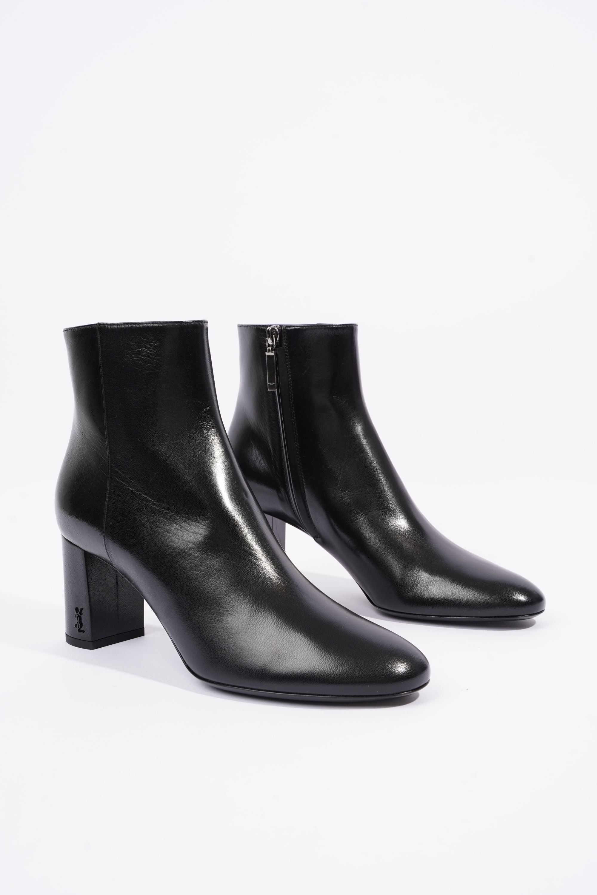 Saint Laurent Womens Lou Lou Leather Zip Boots Black EU 39.5 / UK 6.5