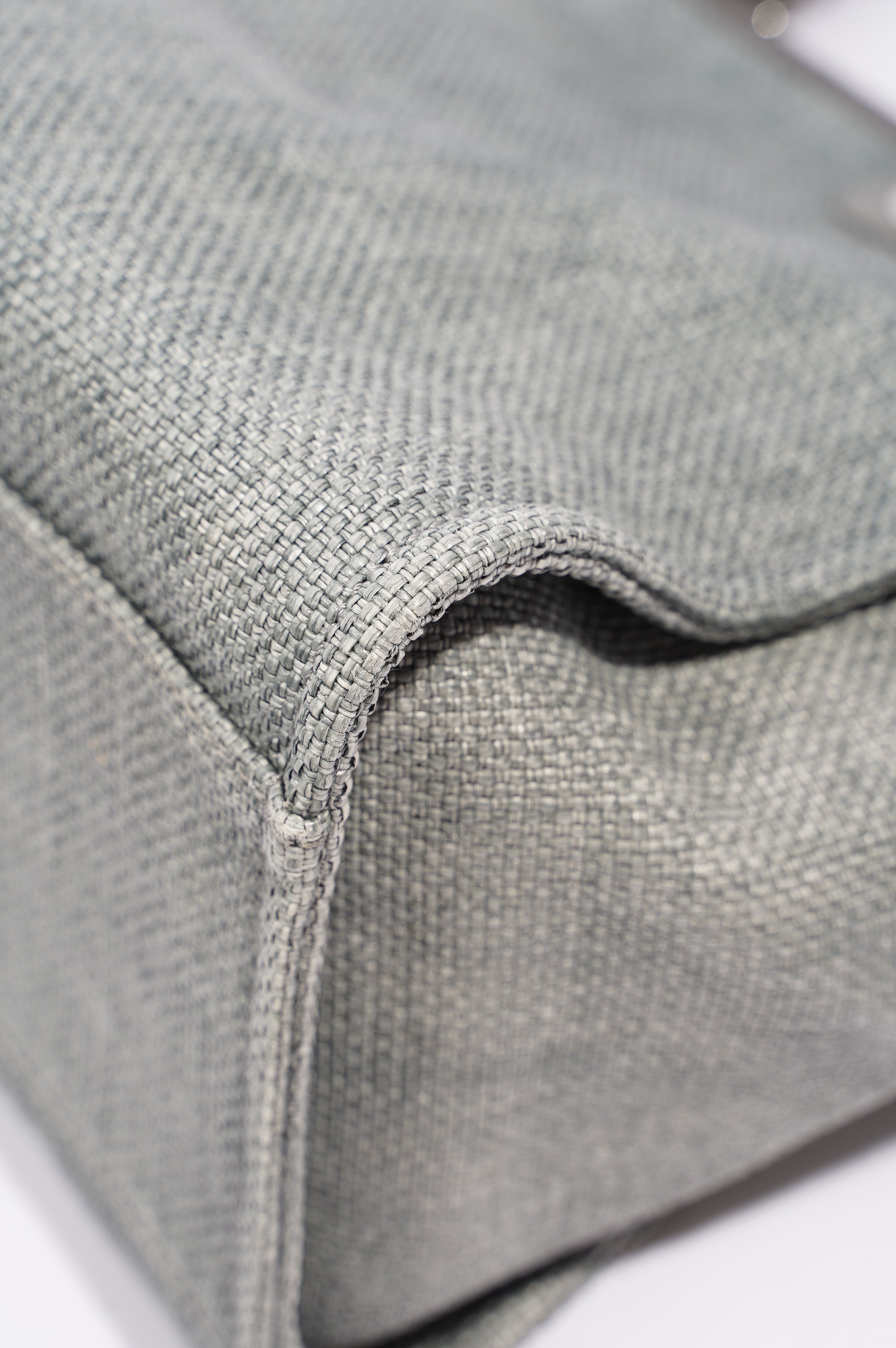 Chanel Womens Deauville Bag Grey Canvas Small
