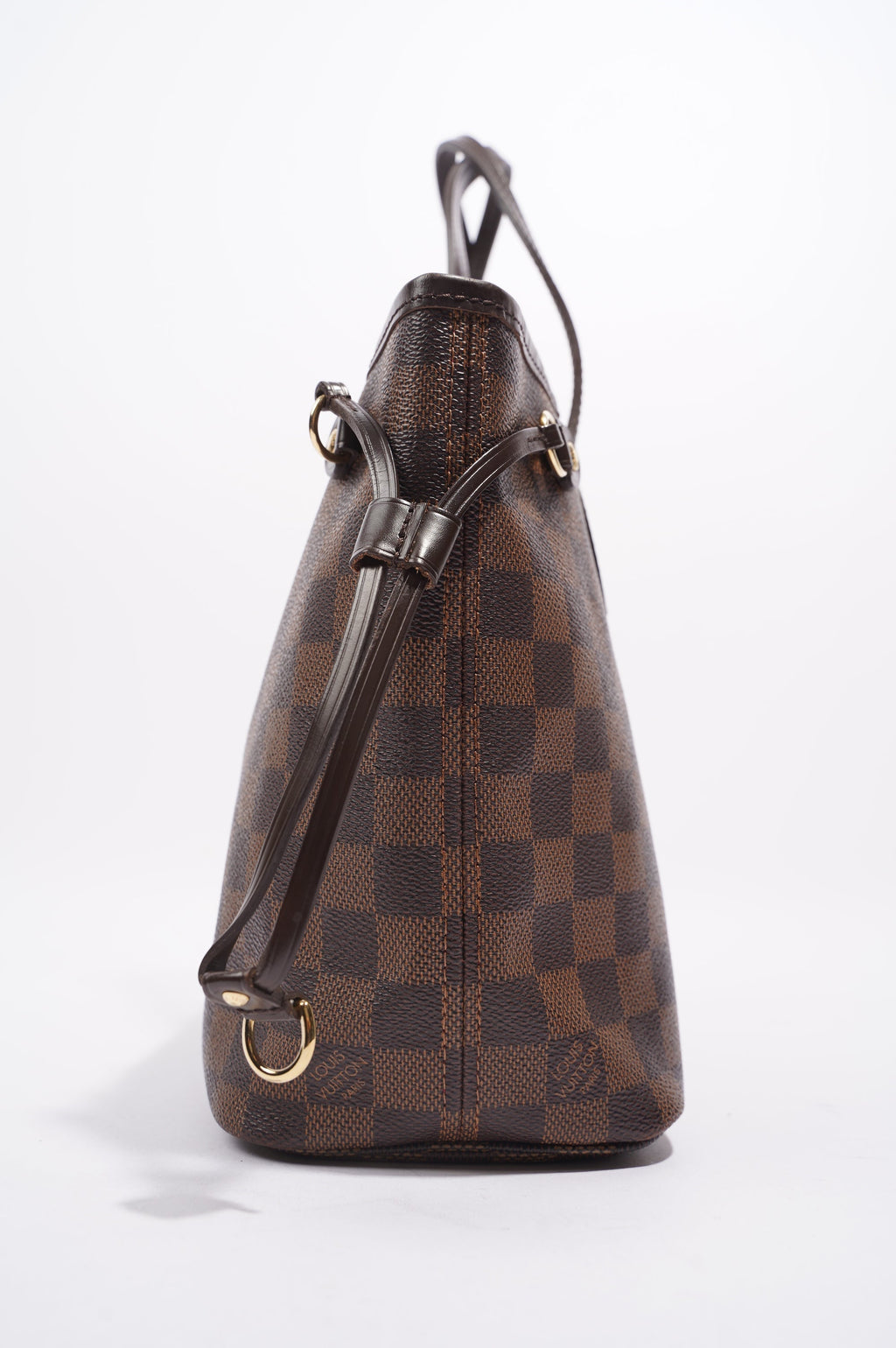 Louis Vuitton Womens Neverfull Bag Damier Ebene Canvas PM