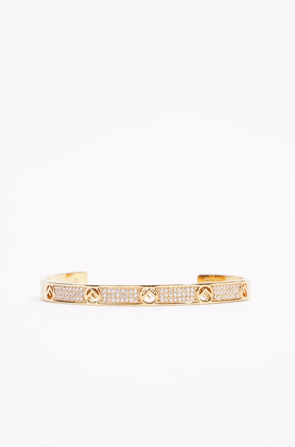 Fendi Womens F Bracelet Golden Finish Brass Small